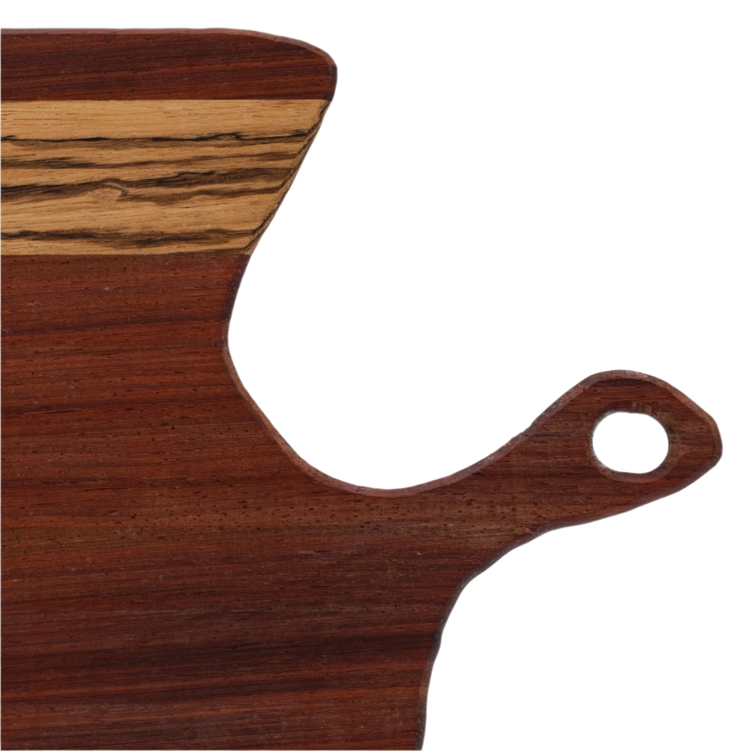 Cutting Board With Handle | Square | Light & Dark Wood Blend | Handcrafted - Image 3