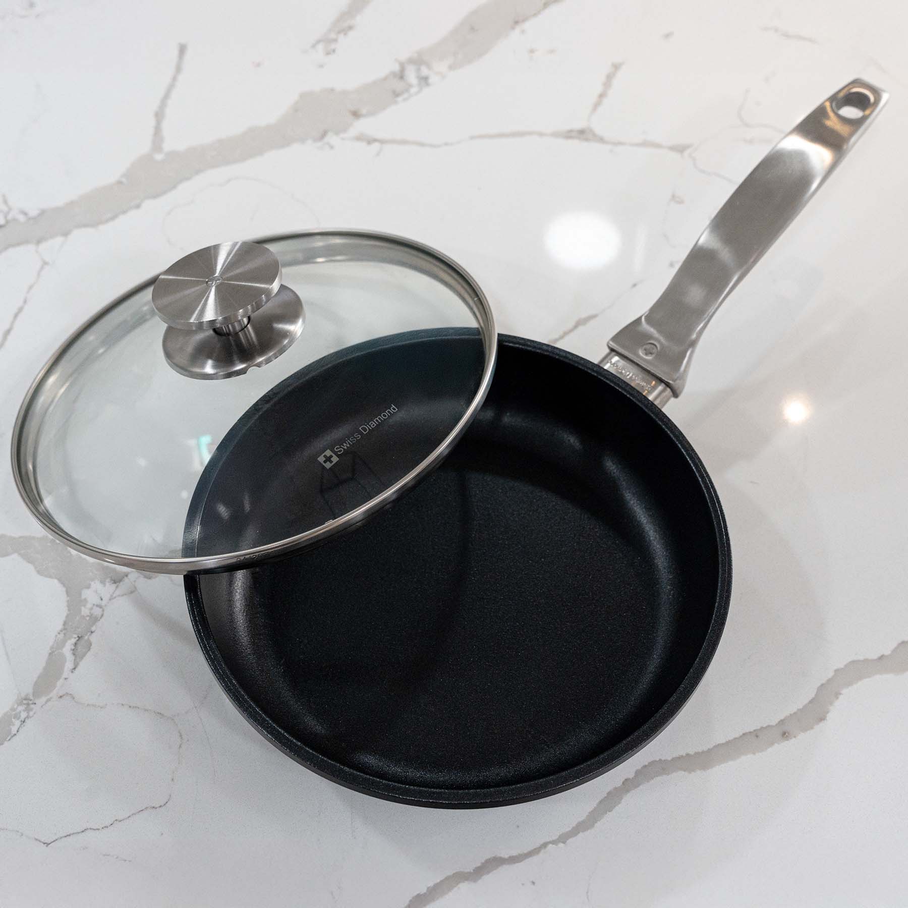 CXD DOU Ceramic Nonstick Fry Pan with Glass Lid - Image 3