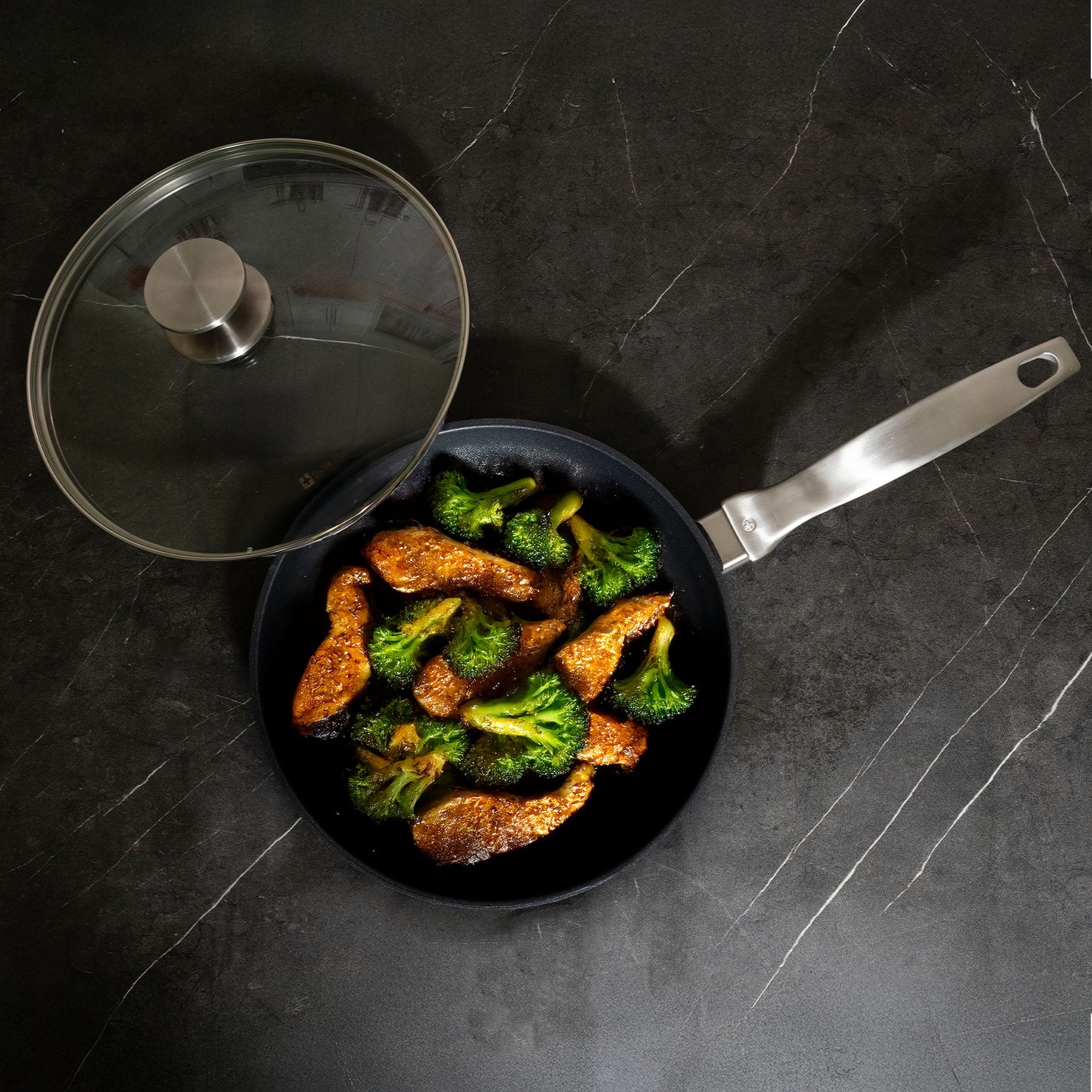 CXD DOU Ceramic Nonstick Fry Pan with Glass Lid - Image 6