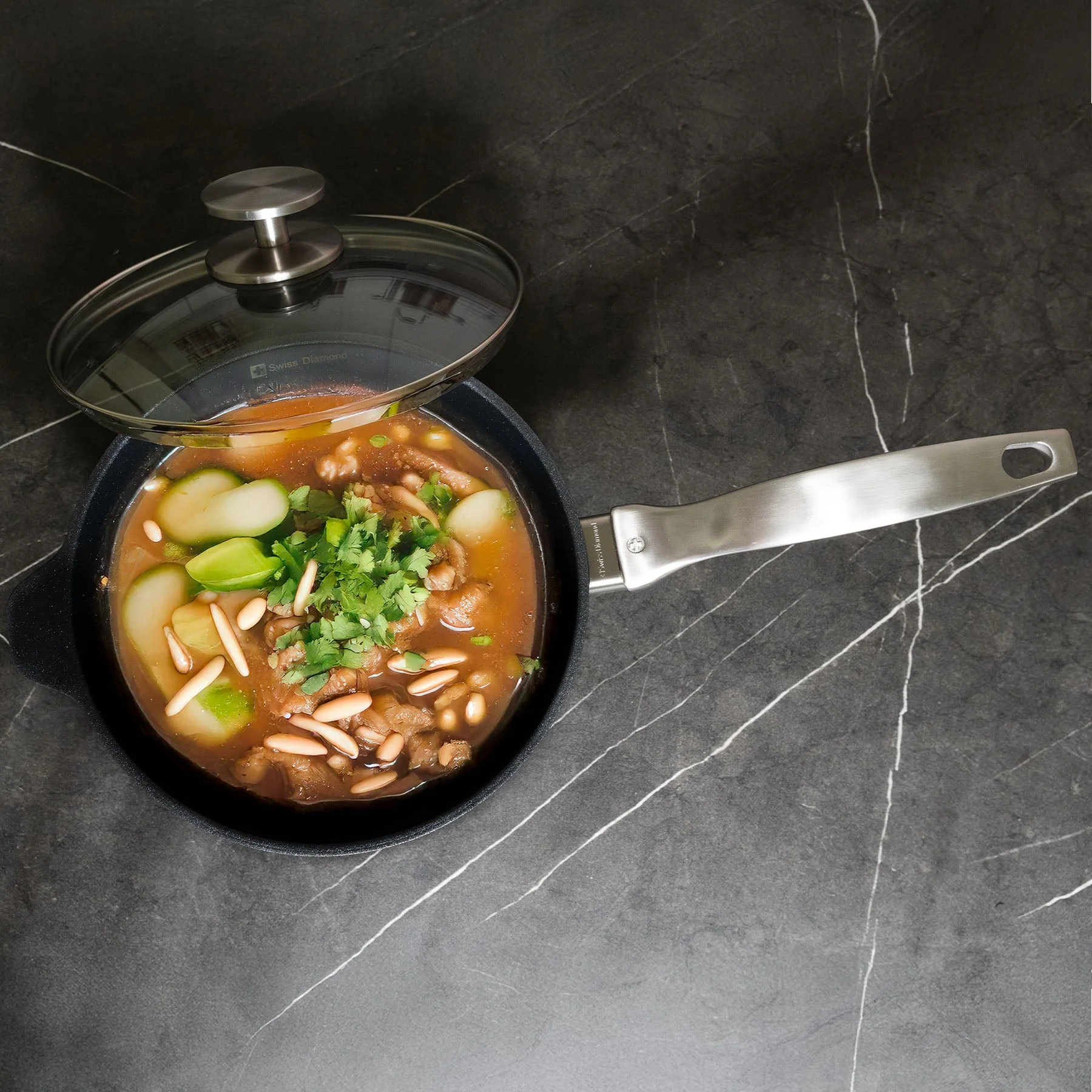 CXD DOU Ceramic Nonstick Saucepan with Glass Lid - Image 12