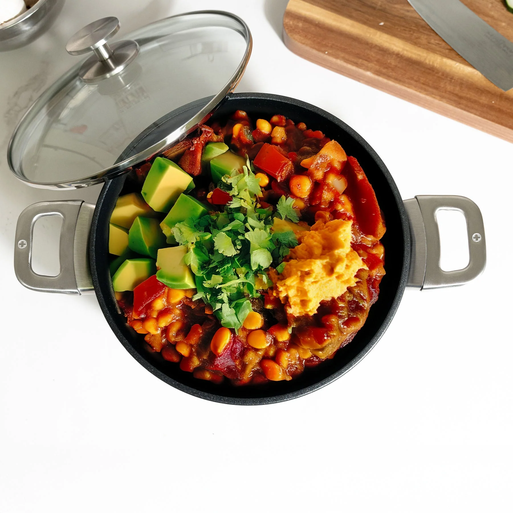 CXD DOU Ceramic Nonstick Stock Pot with Glass Lid - Image 7