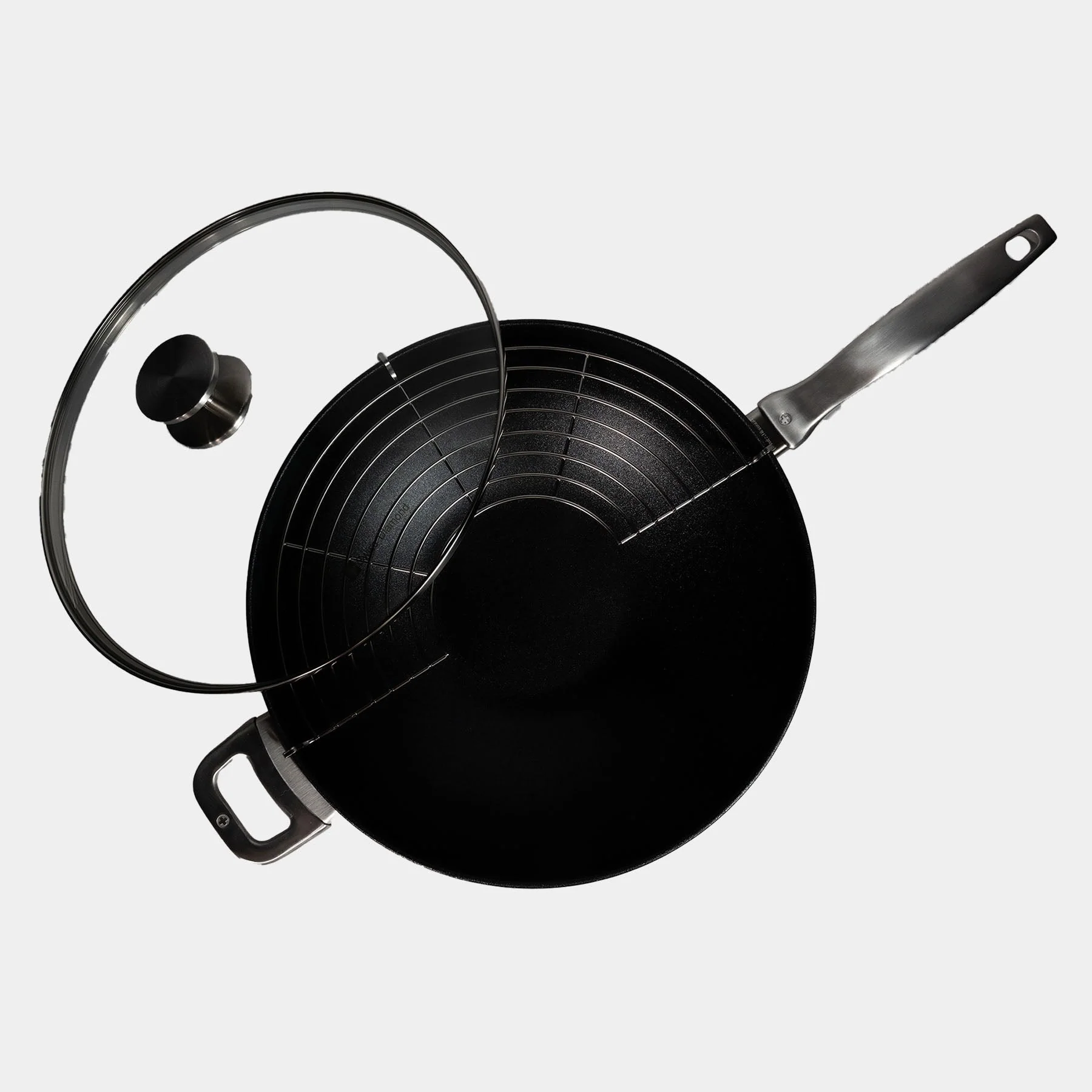CXD DOU Ceramic Nonstick  Wok with Lid and Rack - 12.5" (32 cm), 5.3 QT (5 L) - Image 8