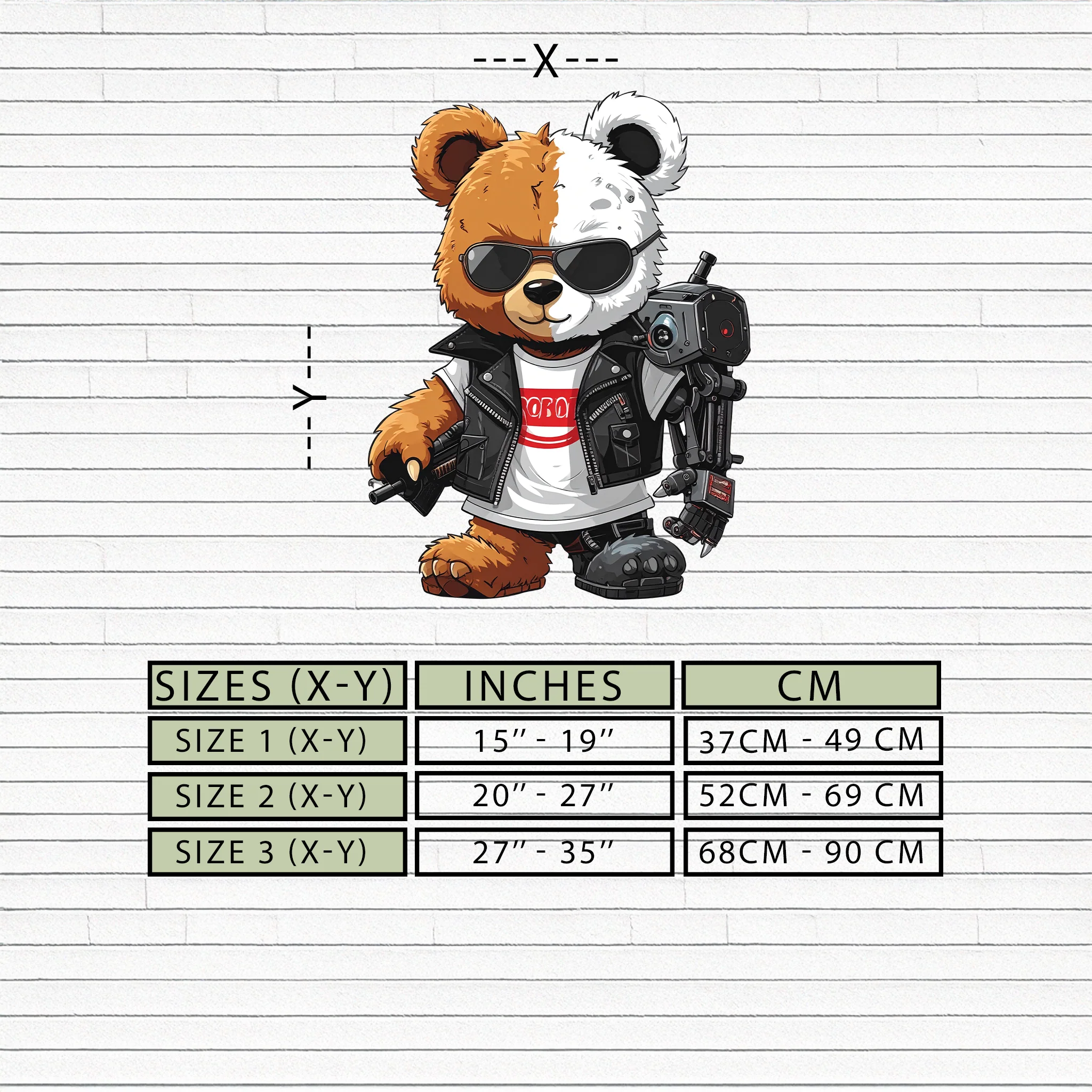 Cyborg Teddy Bear Metal Wall Art – Cool UV Printed Robo Decor-KAFUVM016 - Image 9