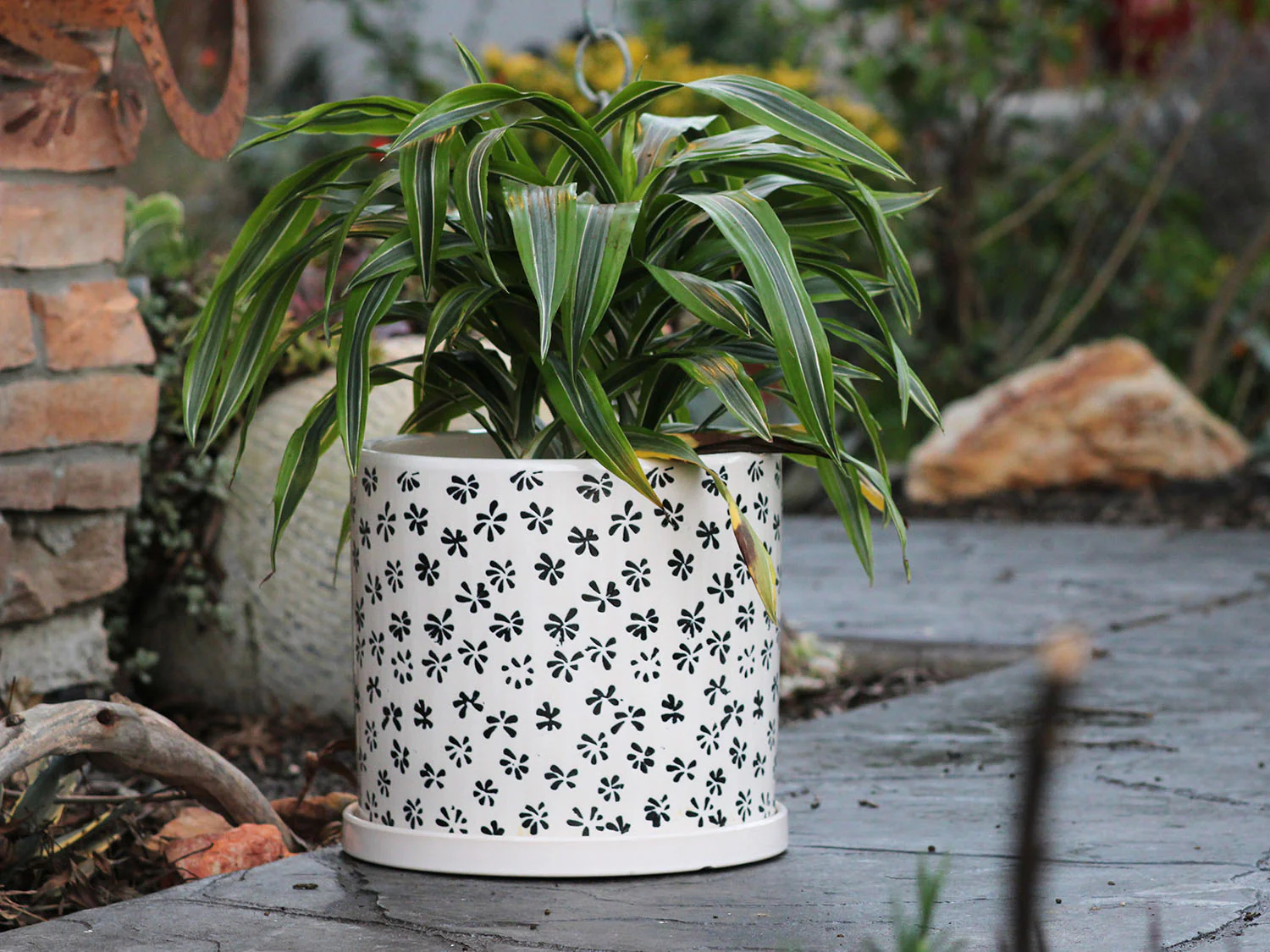 Cylinder Floral Stamped Planter By Plantatorem - Image 3