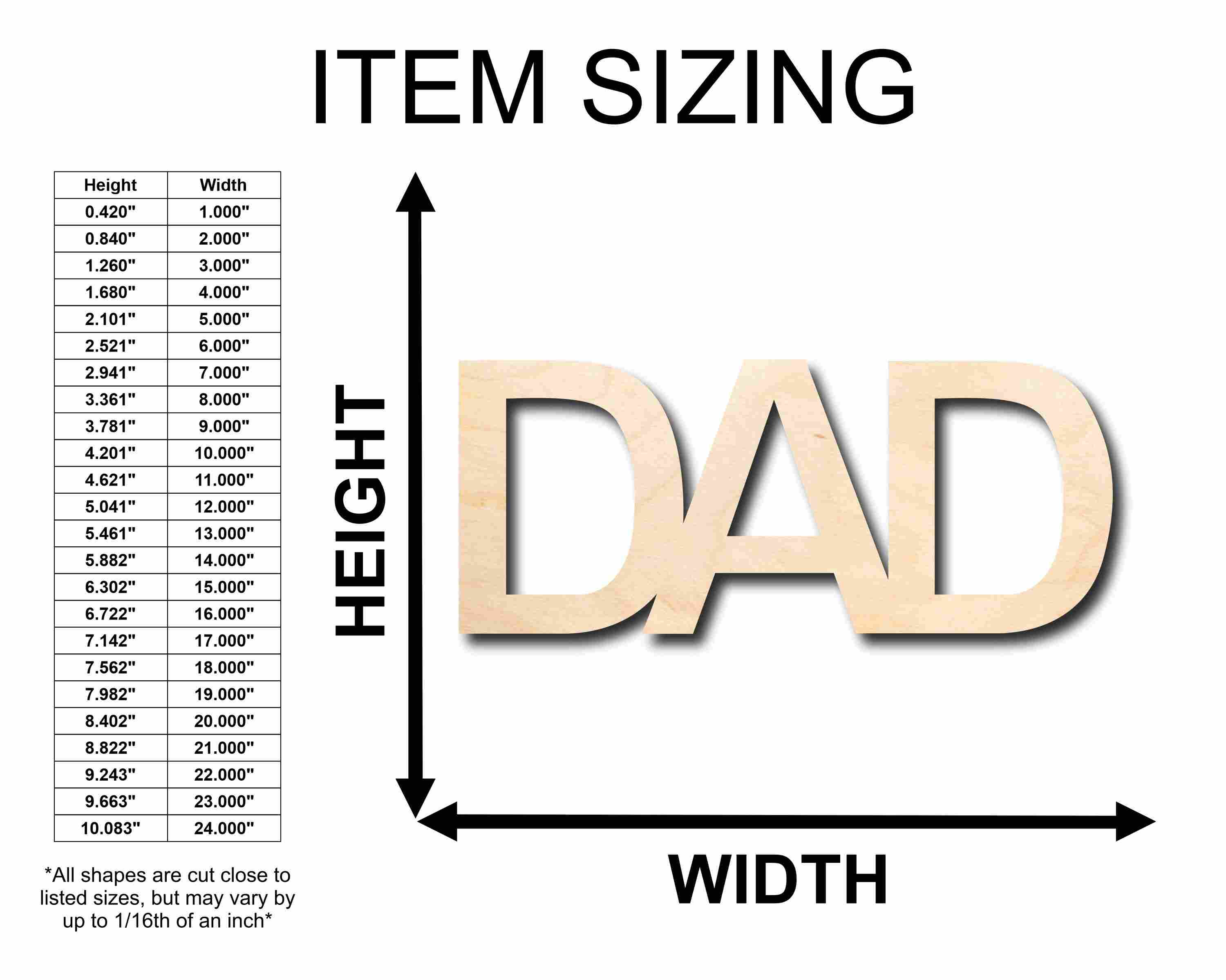 Dad Only Unfinished Wood Cutout DIY handmade Craft - Image 2