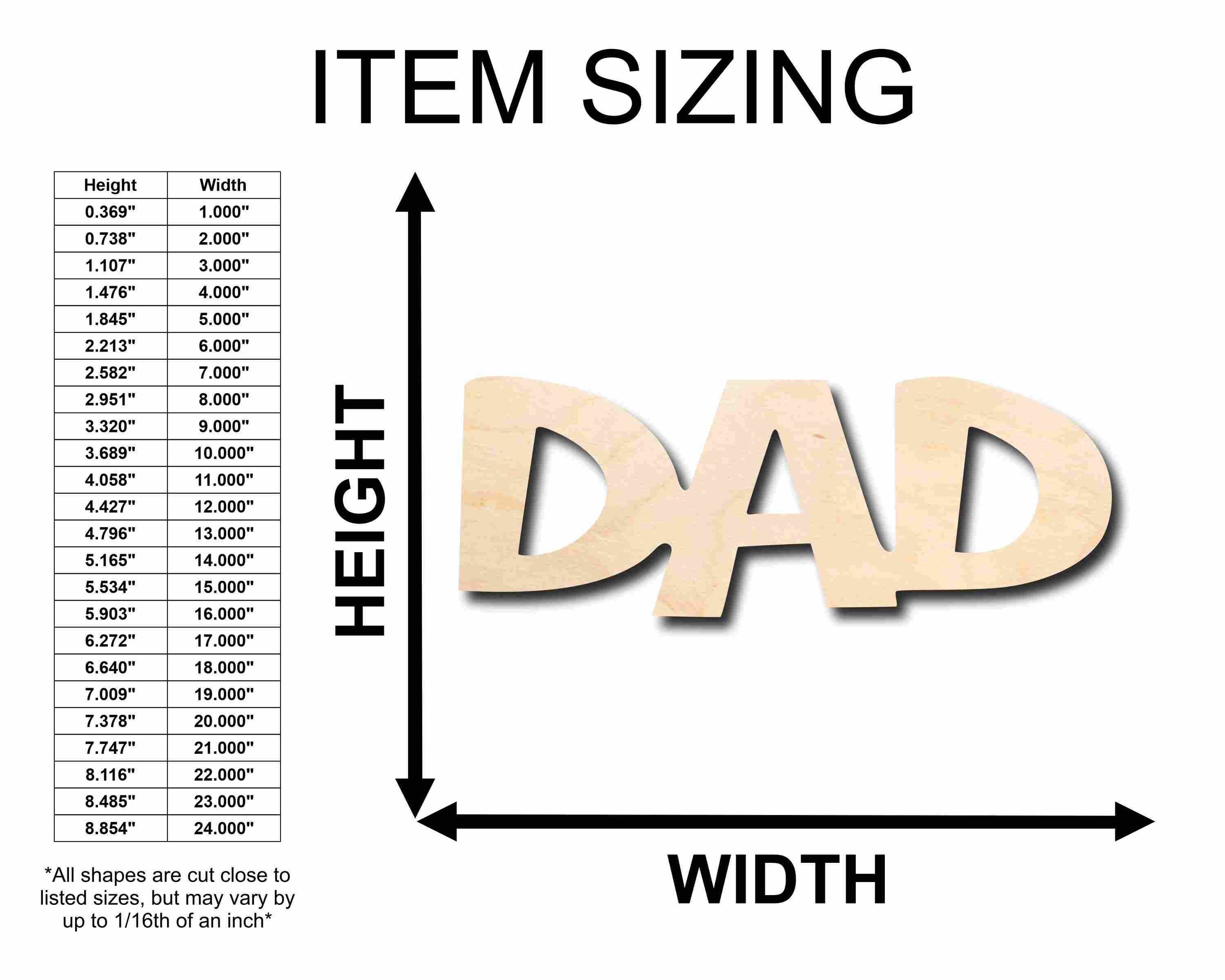 Dad Unfinished Wood Cutout DIY handmade Craft - Image 2