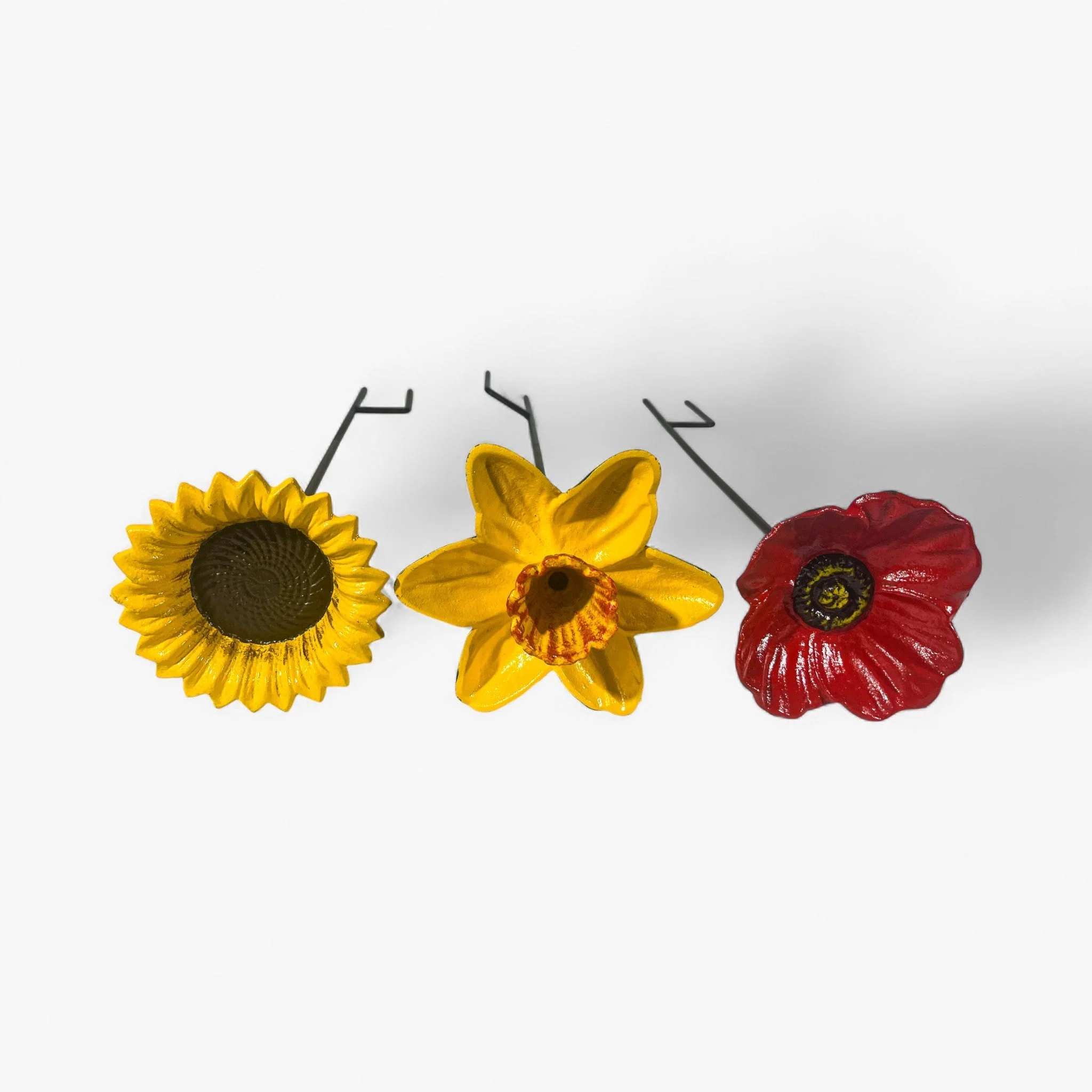 Daffodil Flower Garden Stake Bird Feeder Cast Iron Decor - Image 10