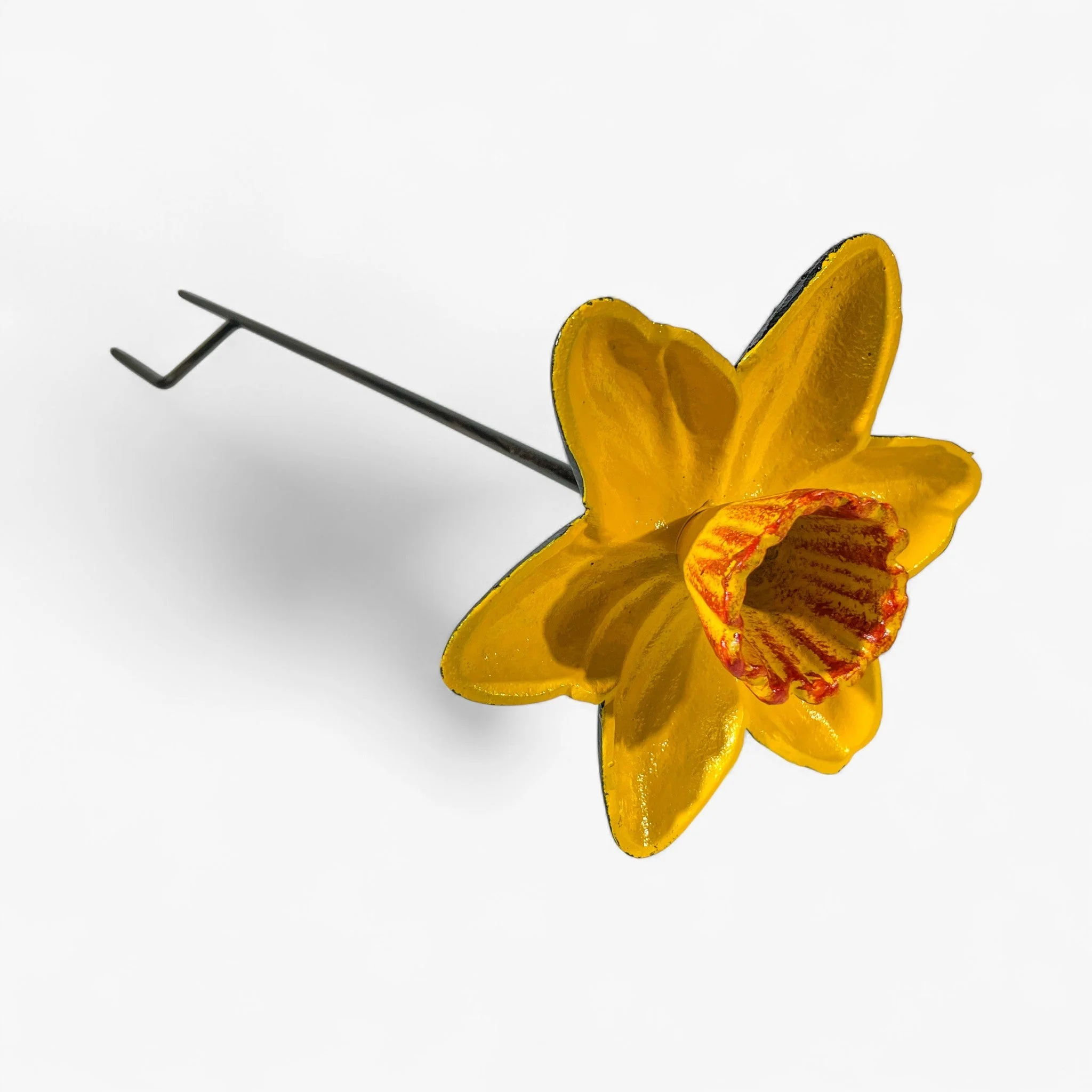 Daffodil Flower Garden Stake Bird Feeder Cast Iron Decor - Image 4