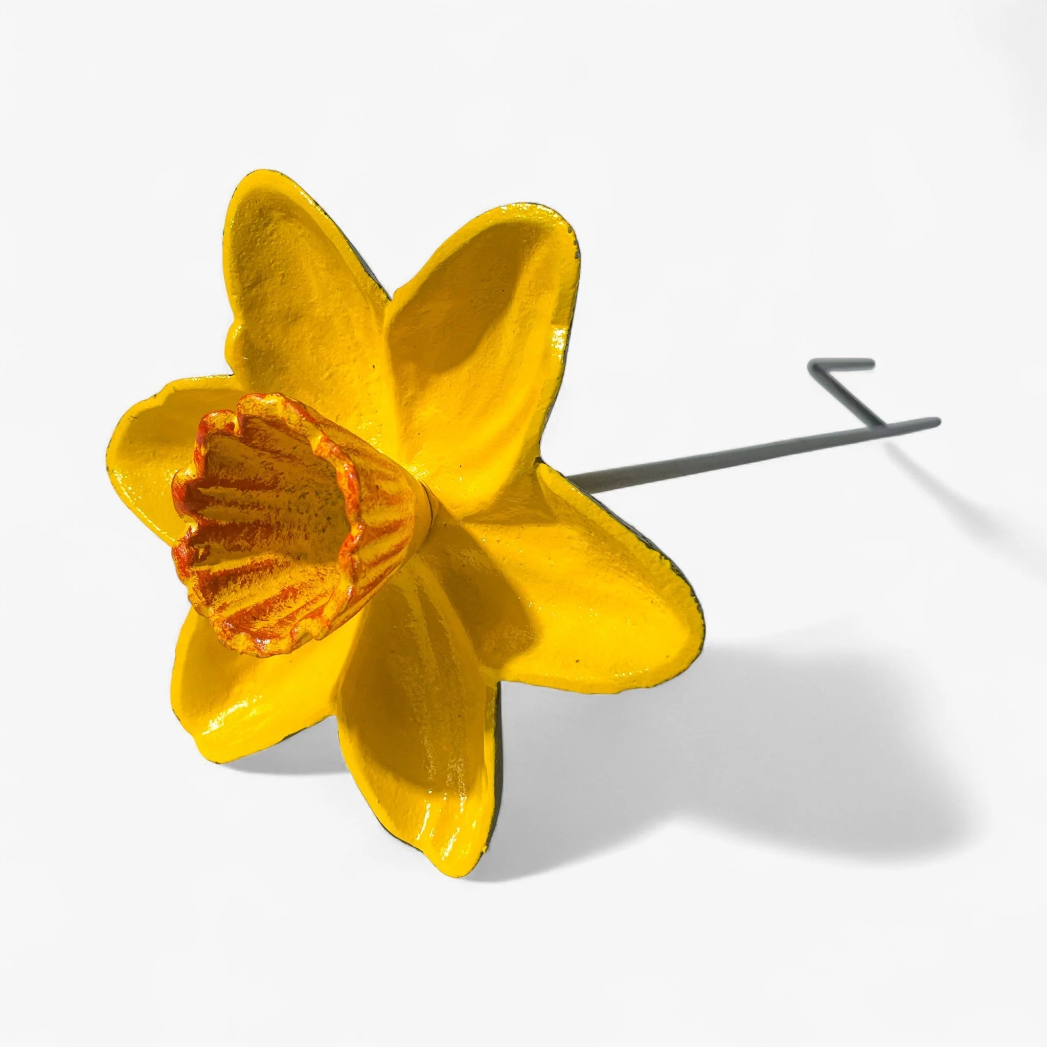 Daffodil Flower Garden Stake Bird Feeder Cast Iron Decor - Image 5