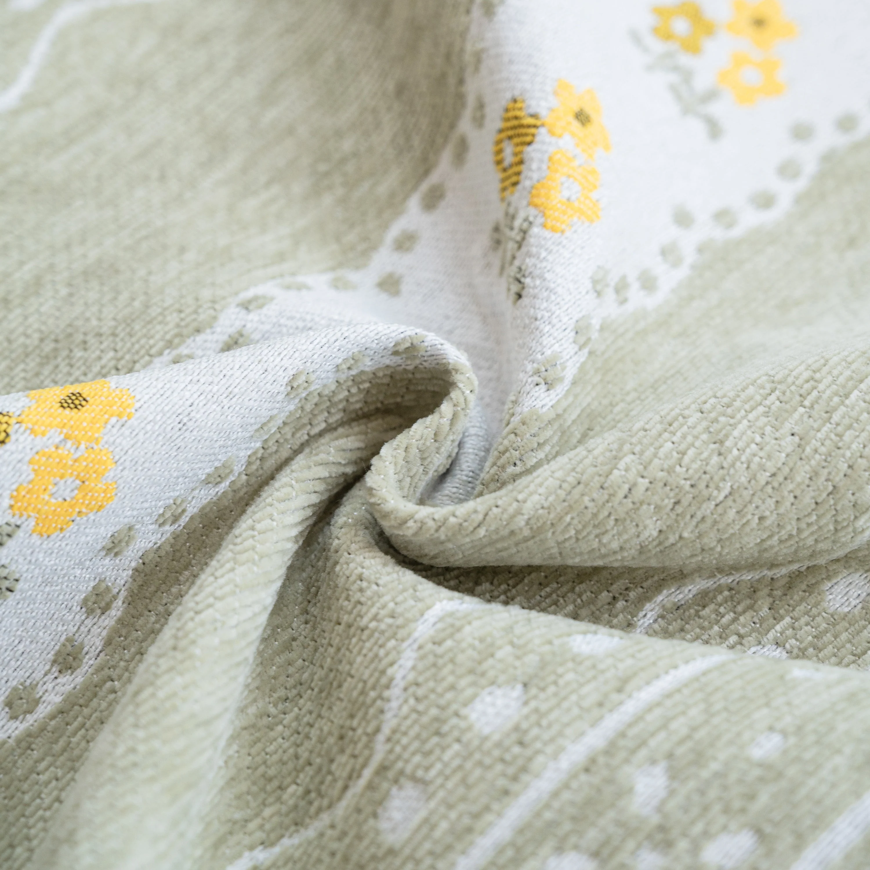 Daisy Striped Sofa Cover with Sheer Ruffle Skirt, Floral Soft Slipcover Blanket - Image 16