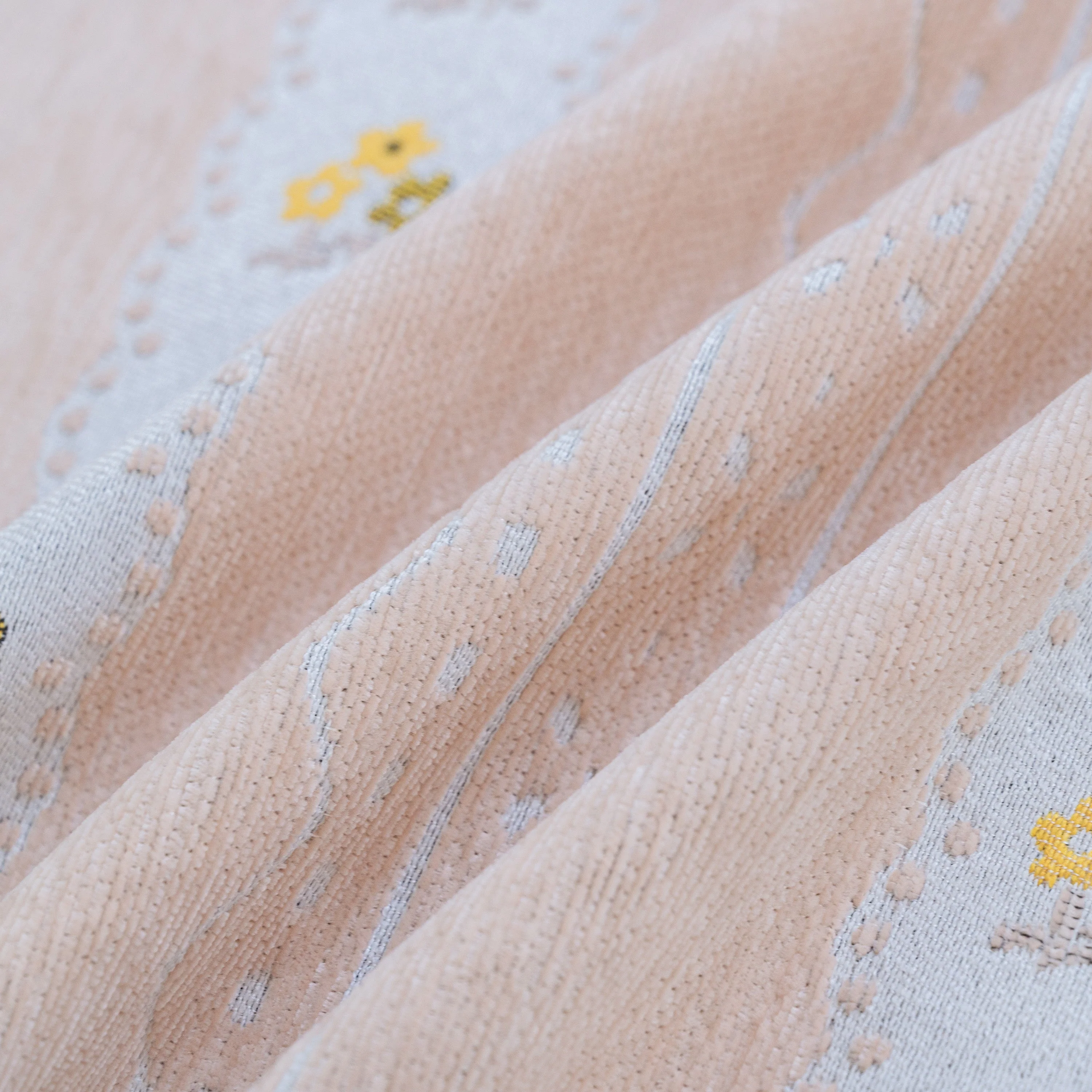 Daisy Striped Sofa Cover with Sheer Ruffle Skirt, Floral Soft Slipcover Blanket - Image 50