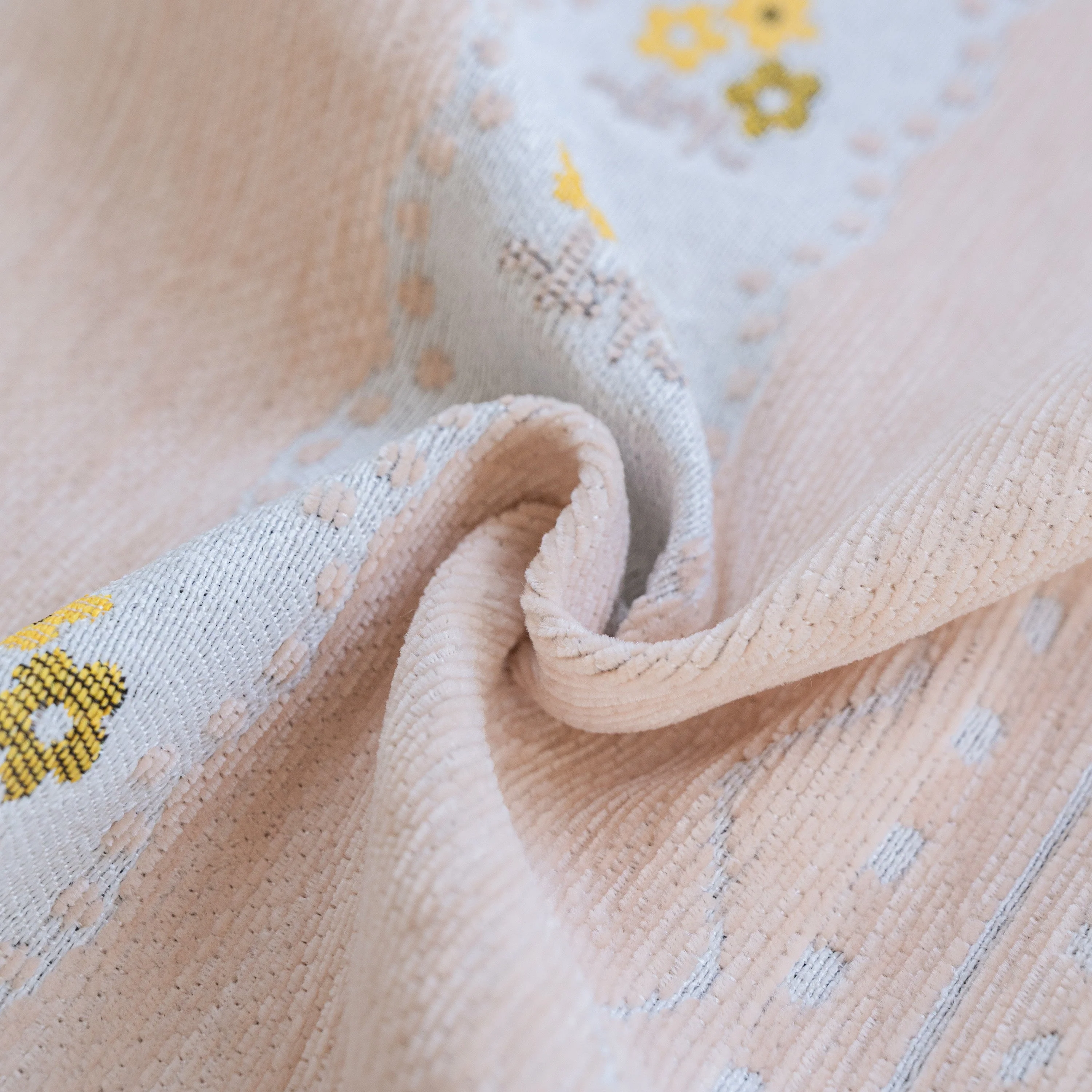 Daisy Striped Sofa Cover with Sheer Ruffle Skirt, Floral Soft Slipcover Blanket - Image 51