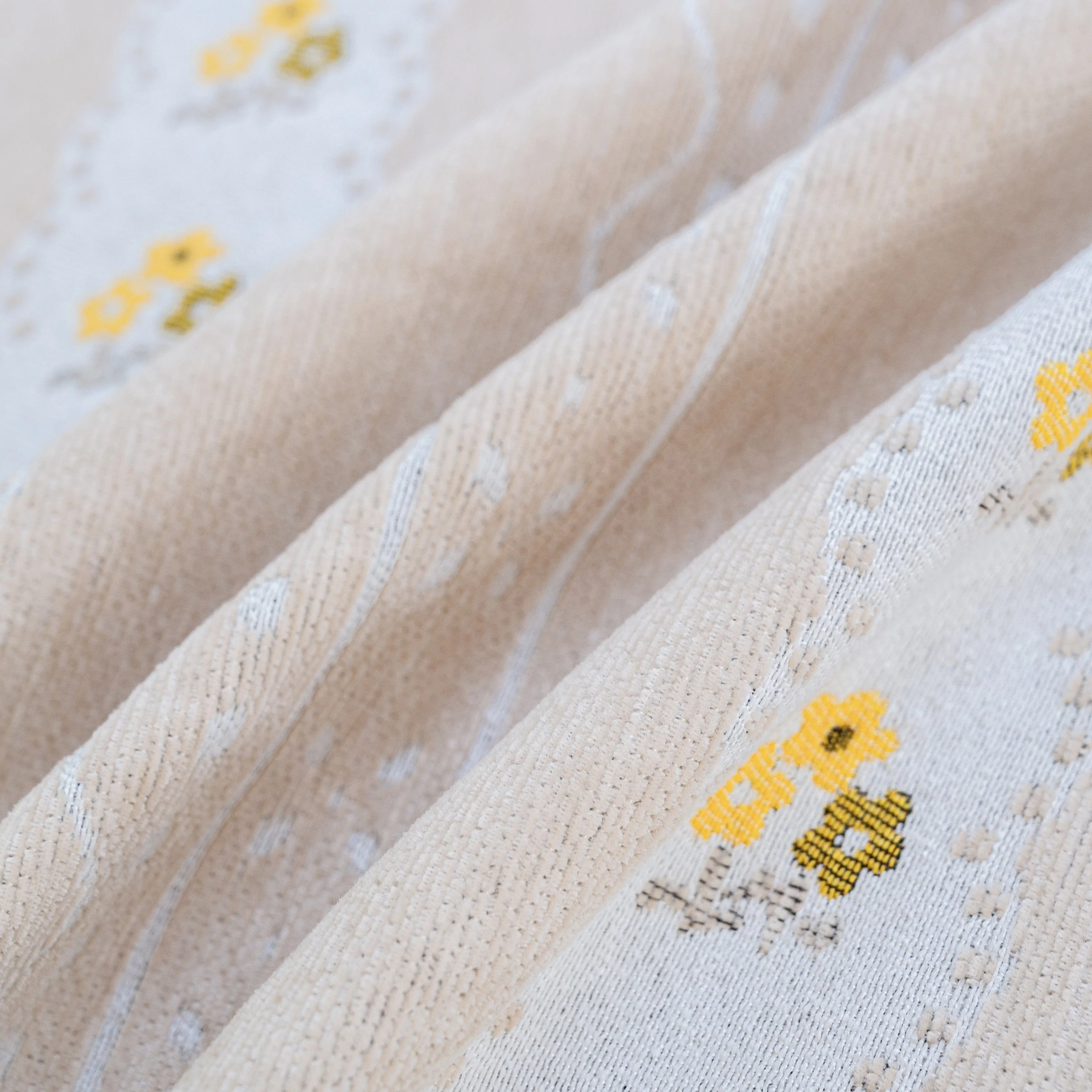 Daisy Striped Sofa Cover with Sheer Ruffle Skirt, Floral Soft Slipcover Blanket - Image 69