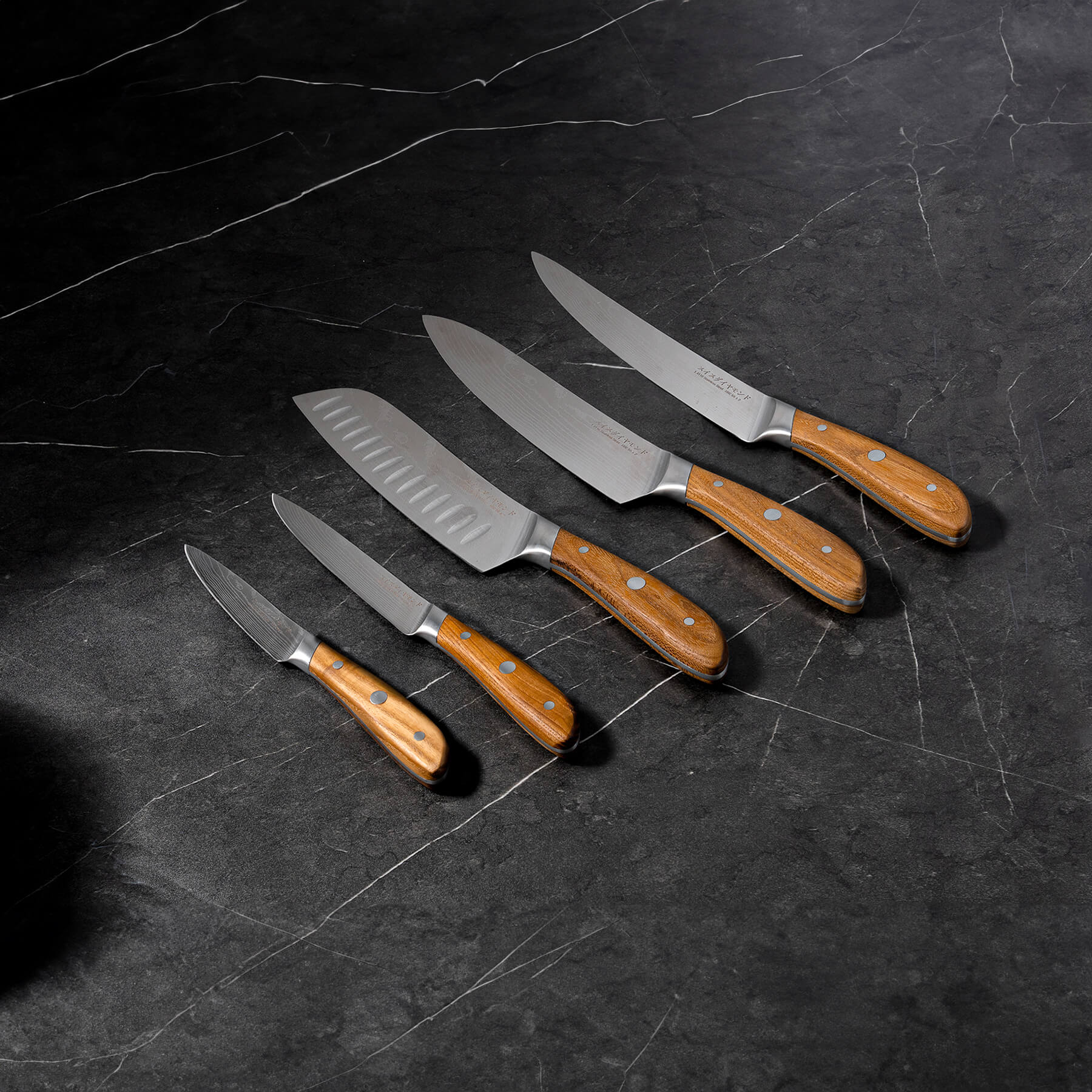 Damascus 5-Piece Knife Set - Image 3