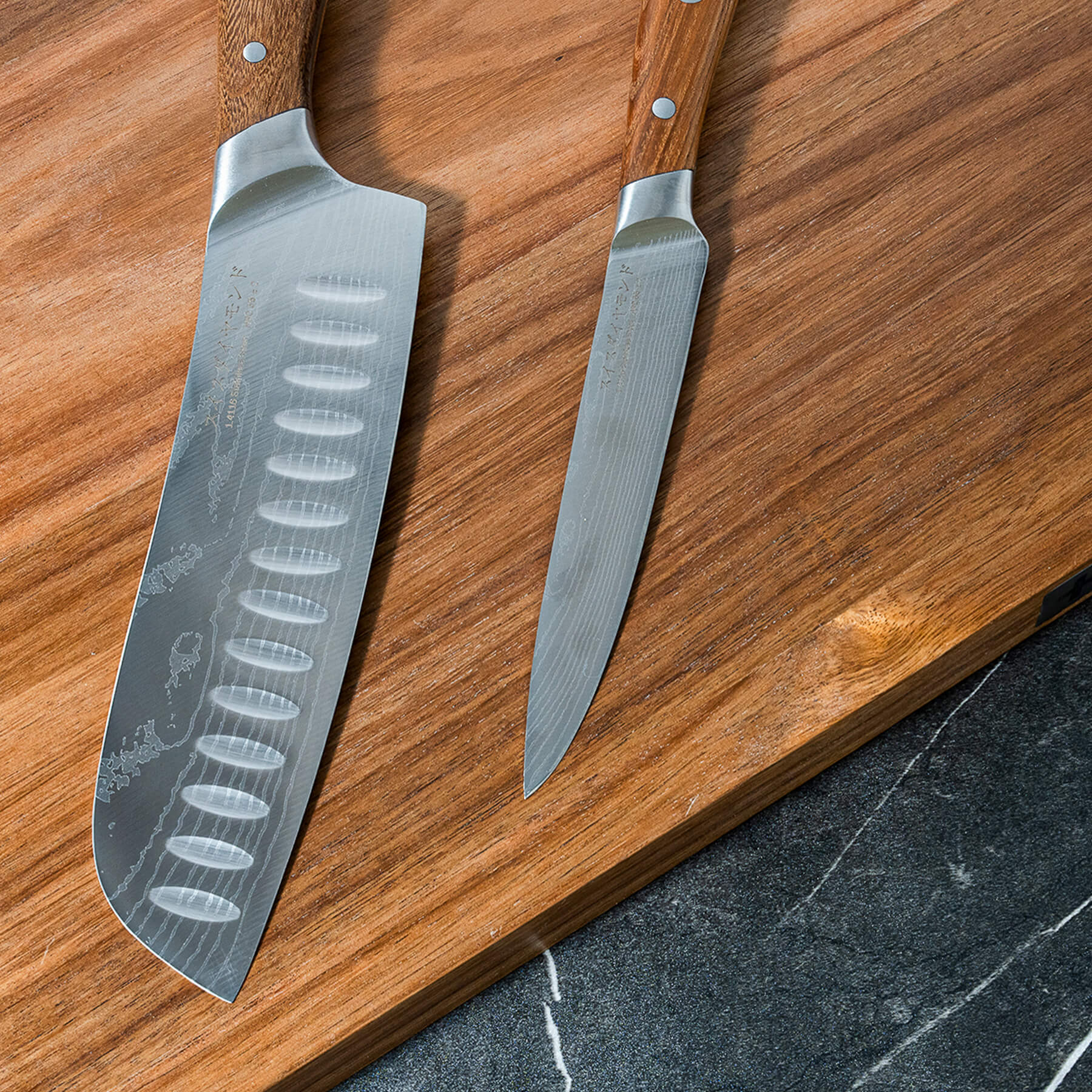 Damascus Santoku Paring Set - Image 3