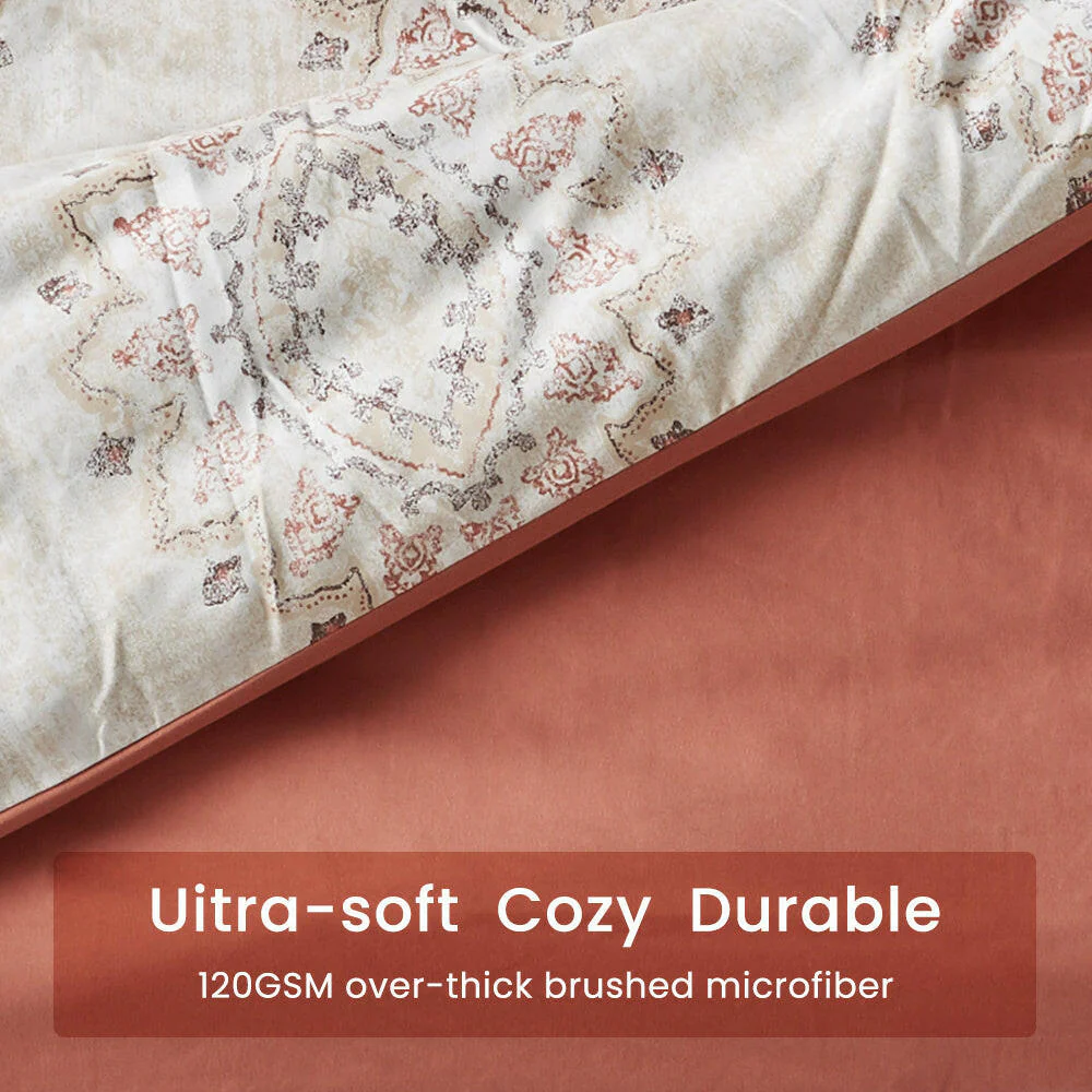 Damask Pattern Printed Duvet Cover Set - Image 4