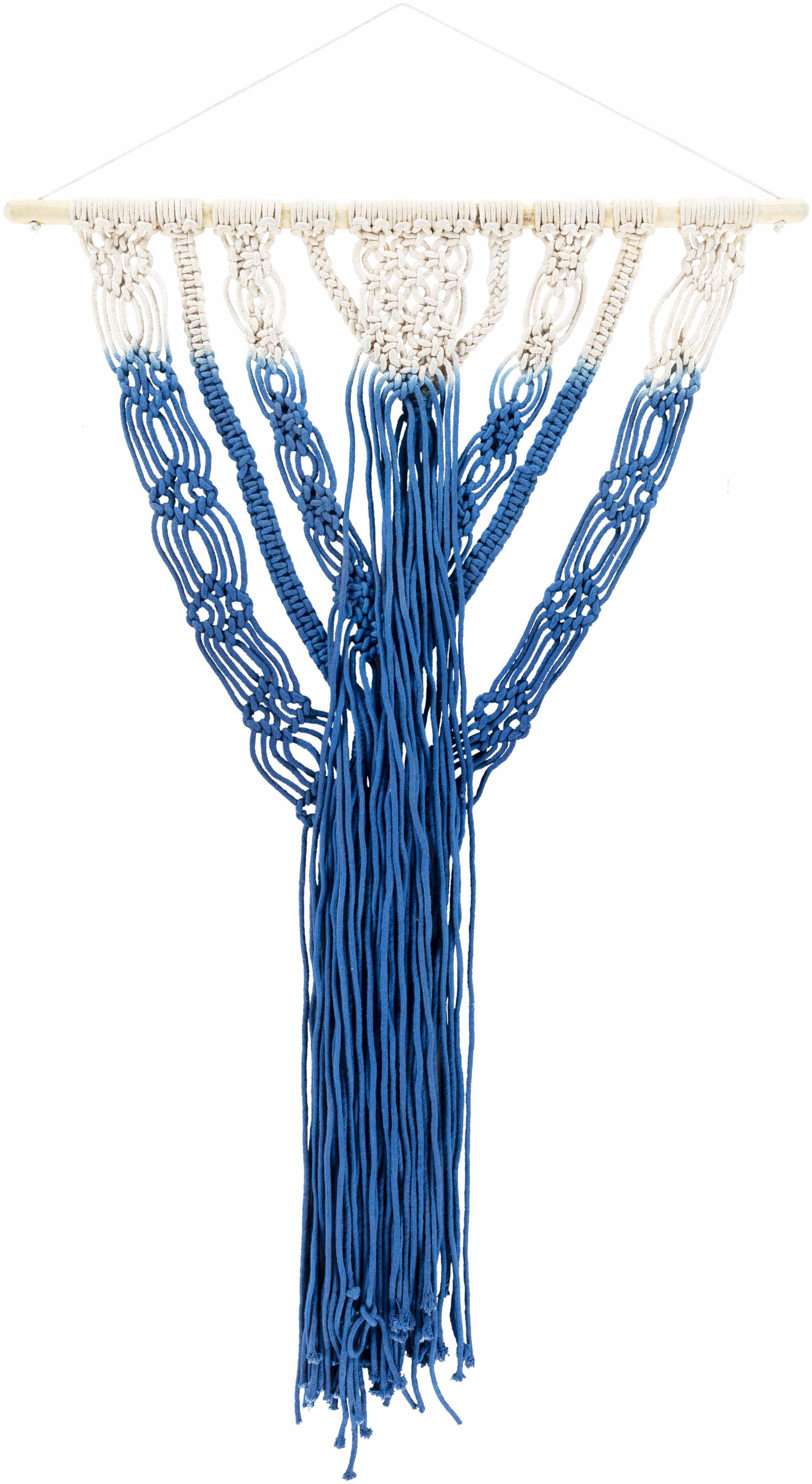Dancalan Cream & Blue Macrame Wall Art - Image 3