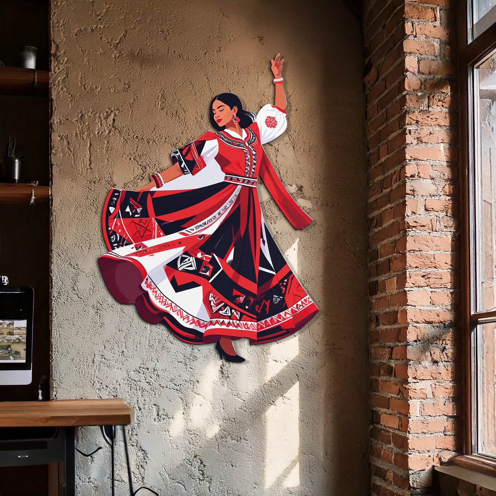 Dancing Woman Metal Wall Art – Bold & Cultural Decor-KAFUVM031 - Image 5