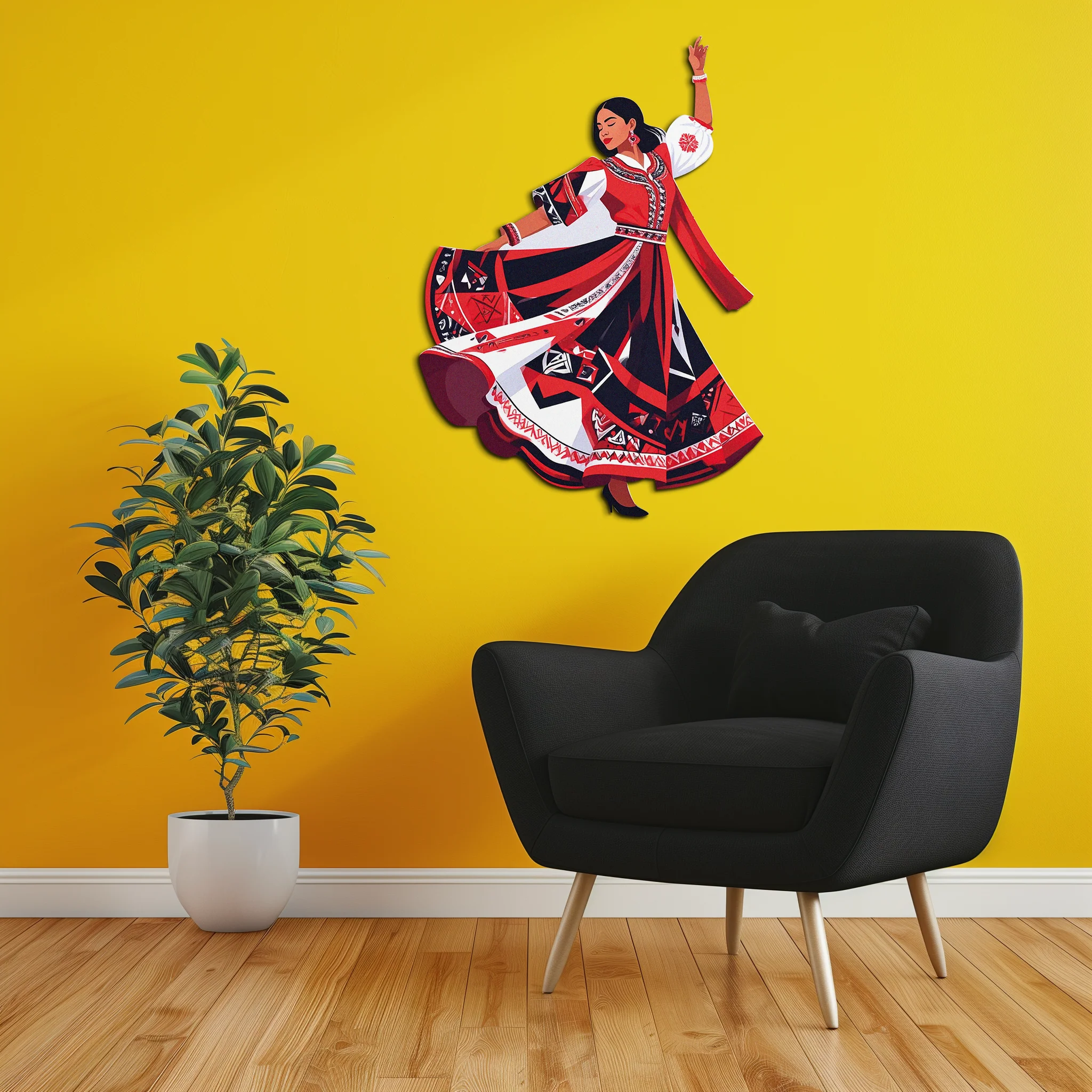 Dancing Woman Metal Wall Art – Bold & Cultural Decor-KAFUVM031 - Image 6