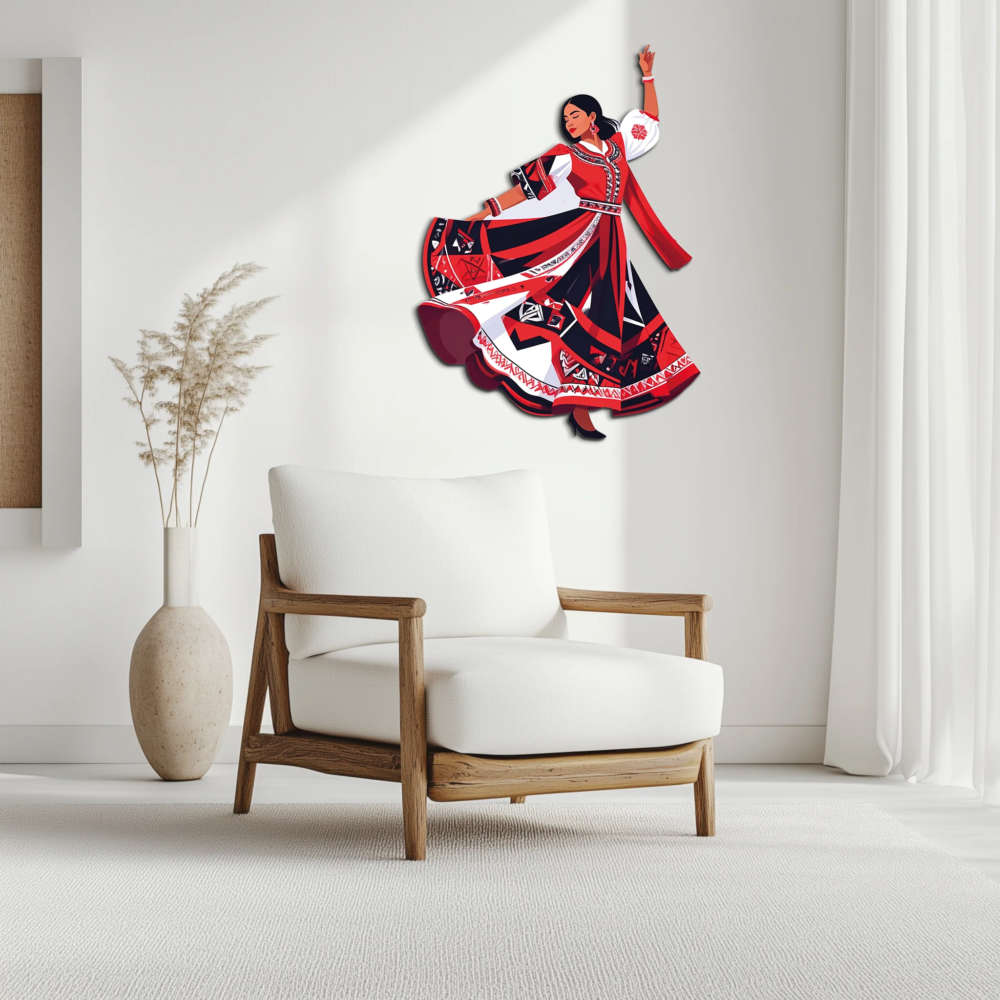 Dancing Woman Metal Wall Art – Bold & Cultural Decor-KAFUVM031 - Image 8