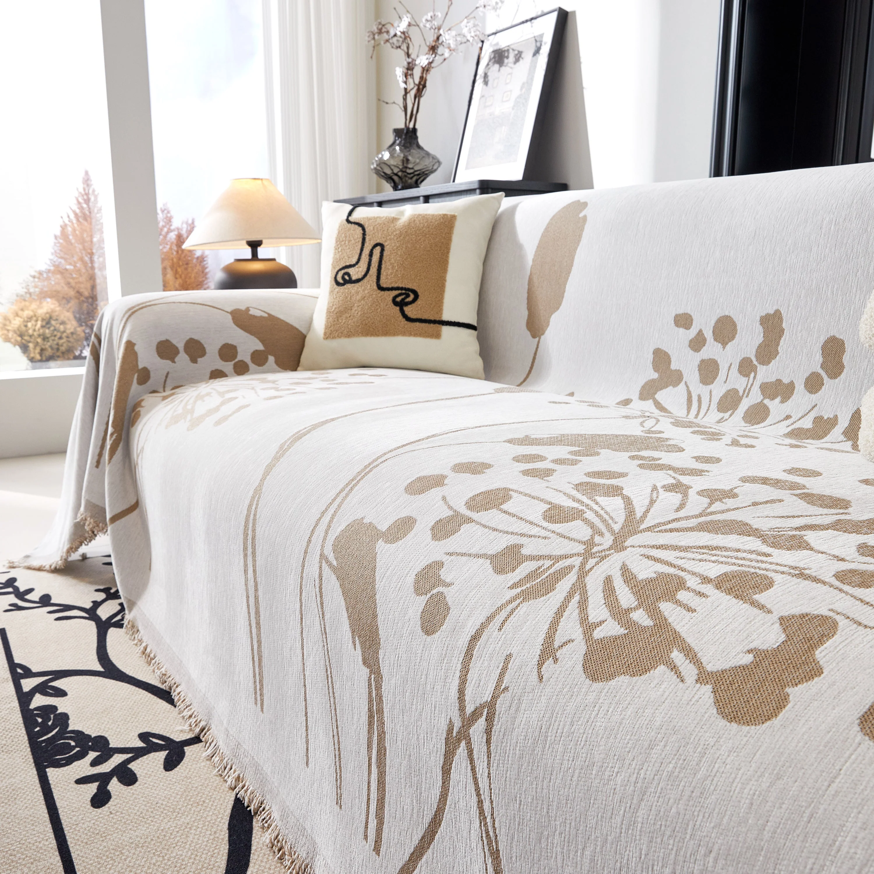 Dandelion Blanket Throw for Sofas Chenille Furniture Couch Cover, Couch Cushion Cover for Kids, Pets - Image 29