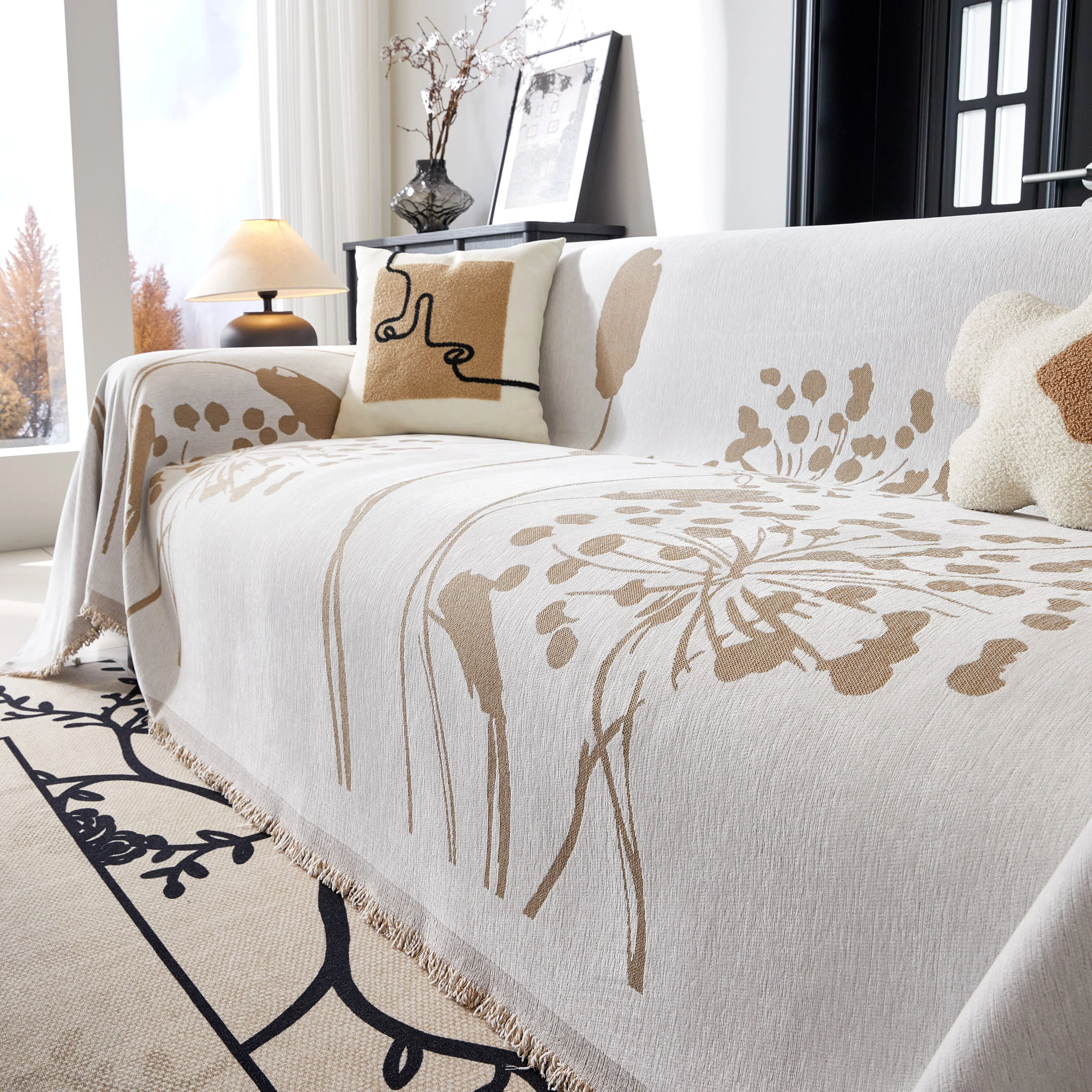 Dandelion Blanket Throw for Sofas Chenille Furniture Couch Cover, Couch Cushion Cover for Kids, Pets - Image 35