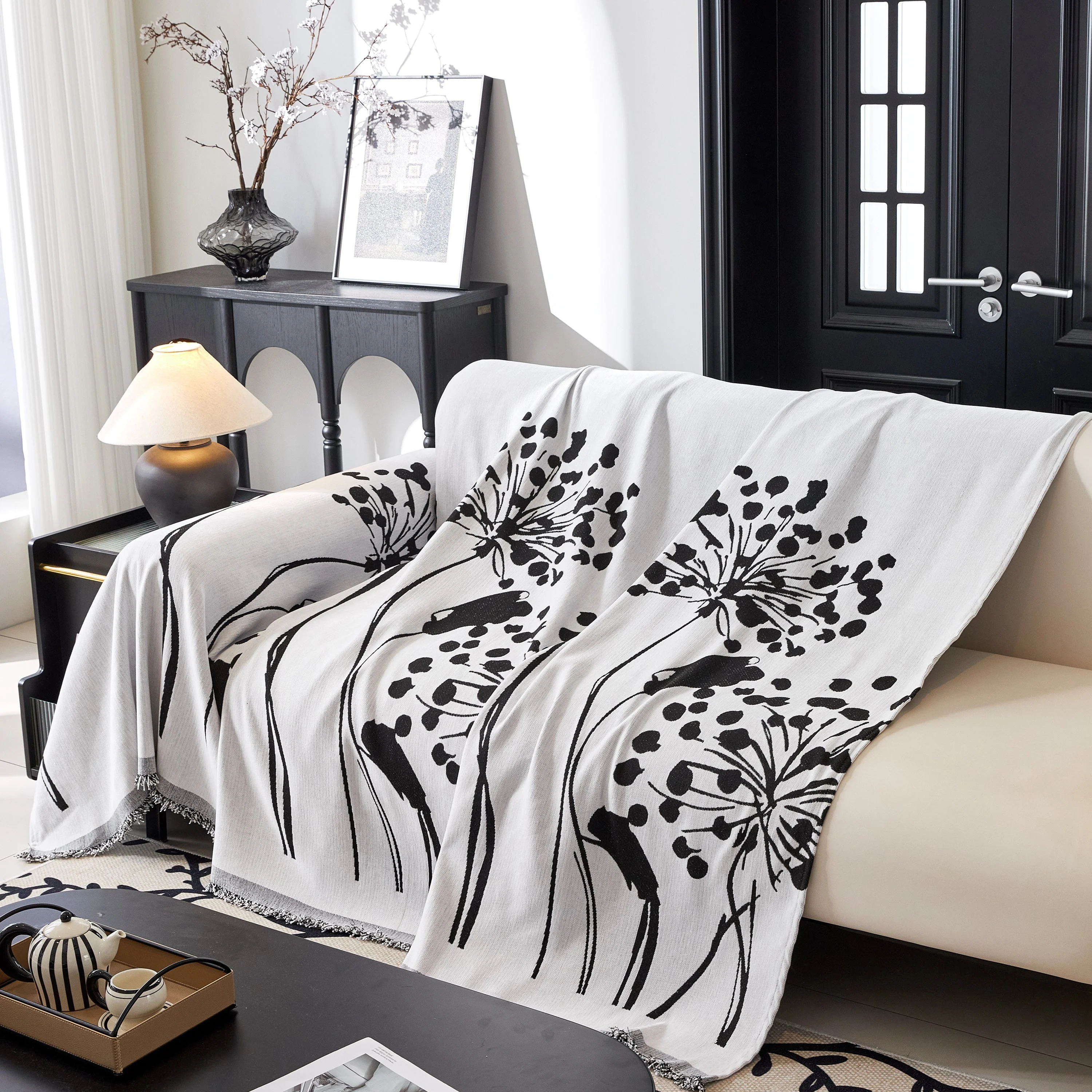 Dandelion Blanket Throw for Sofas Chenille Furniture Couch Cover, Couch Cushion Cover for Kids, Pets - Image 6