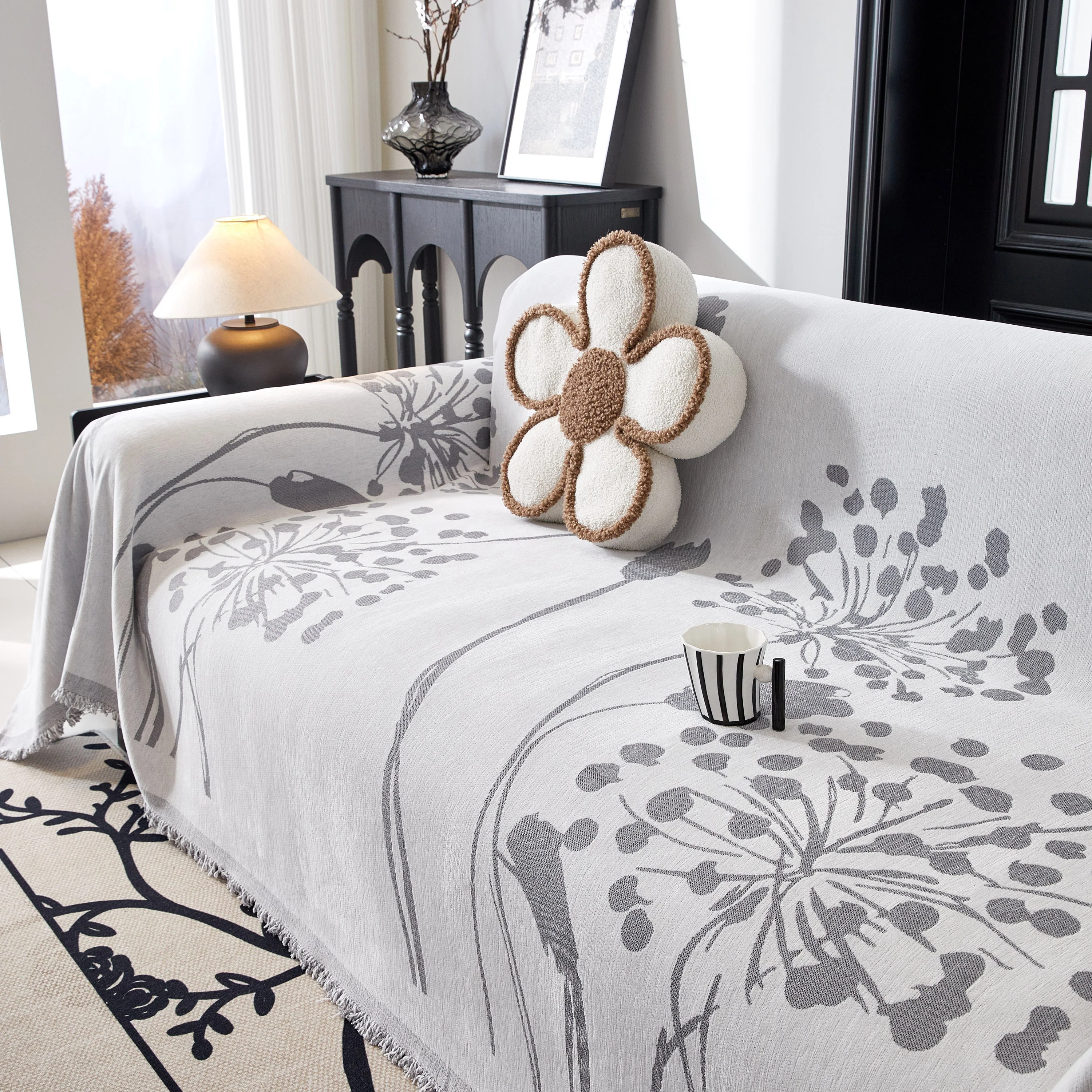 Dandelion Blanket Throw for Sofas Chenille Furniture Couch Cover, Couch Cushion Cover for Kids, Pets - Image 62