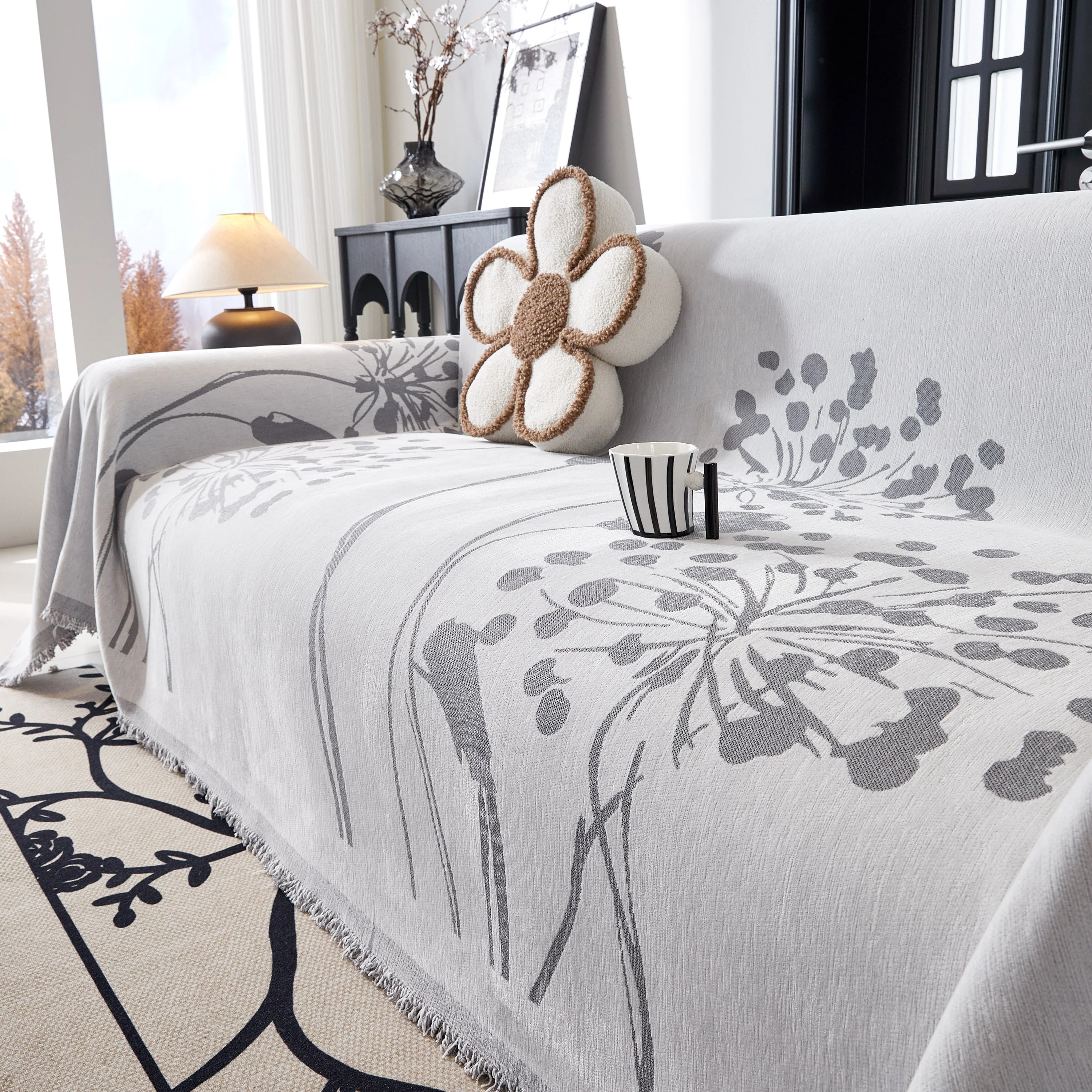 Dandelion Blanket Throw for Sofas Chenille Furniture Couch Cover, Couch Cushion Cover for Kids, Pets - Image 67