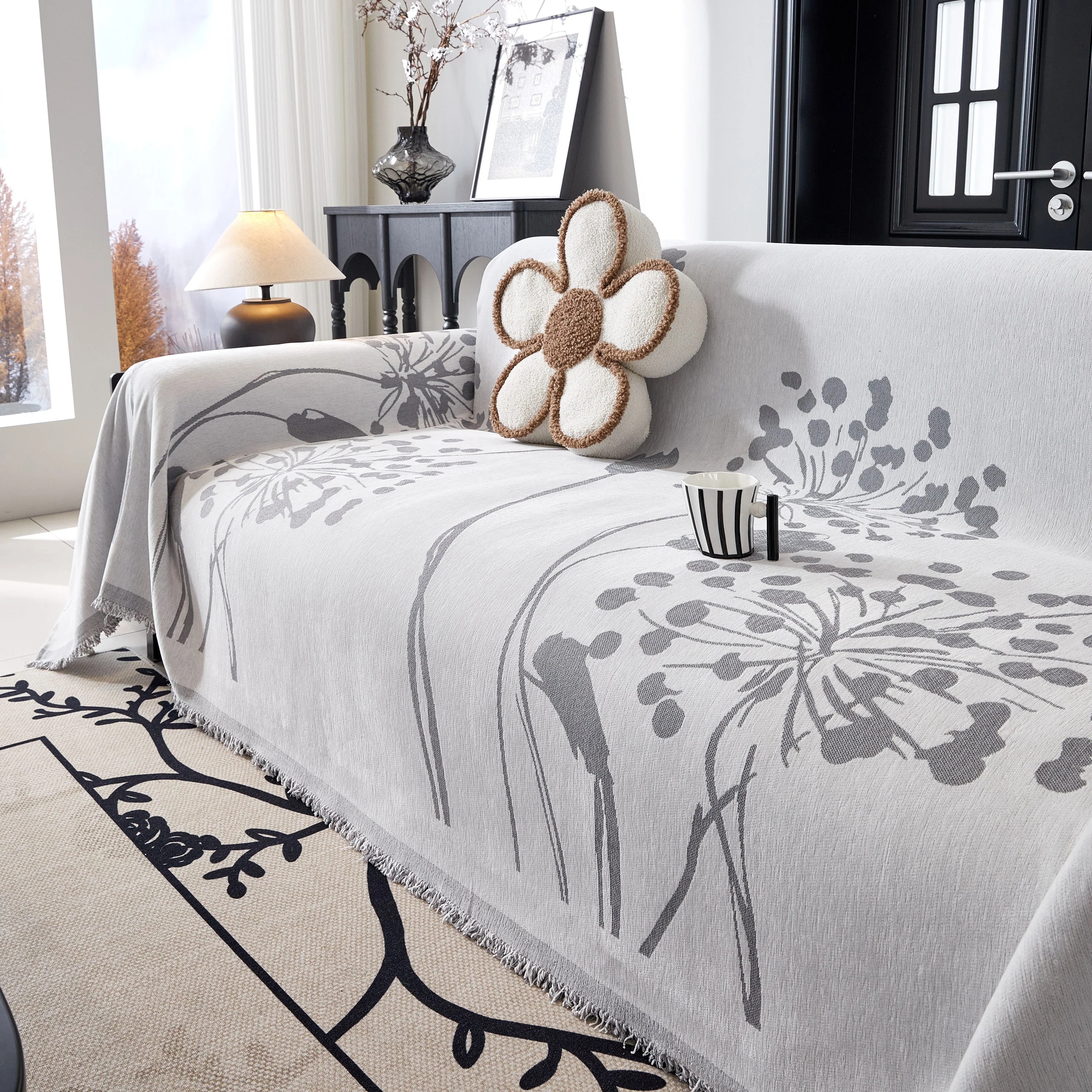 Dandelion Blanket Throw for Sofas Chenille Furniture Couch Cover, Couch Cushion Cover for Kids, Pets - Image 68