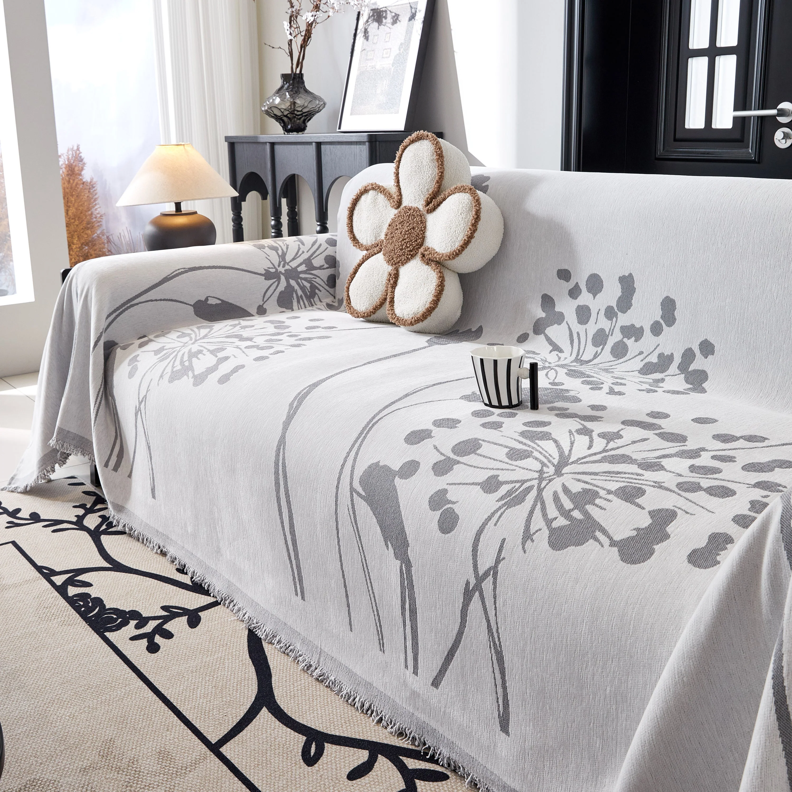 Dandelion Blanket Throw for Sofas Chenille Furniture Couch Cover, Couch Cushion Cover for Kids, Pets - Image 71