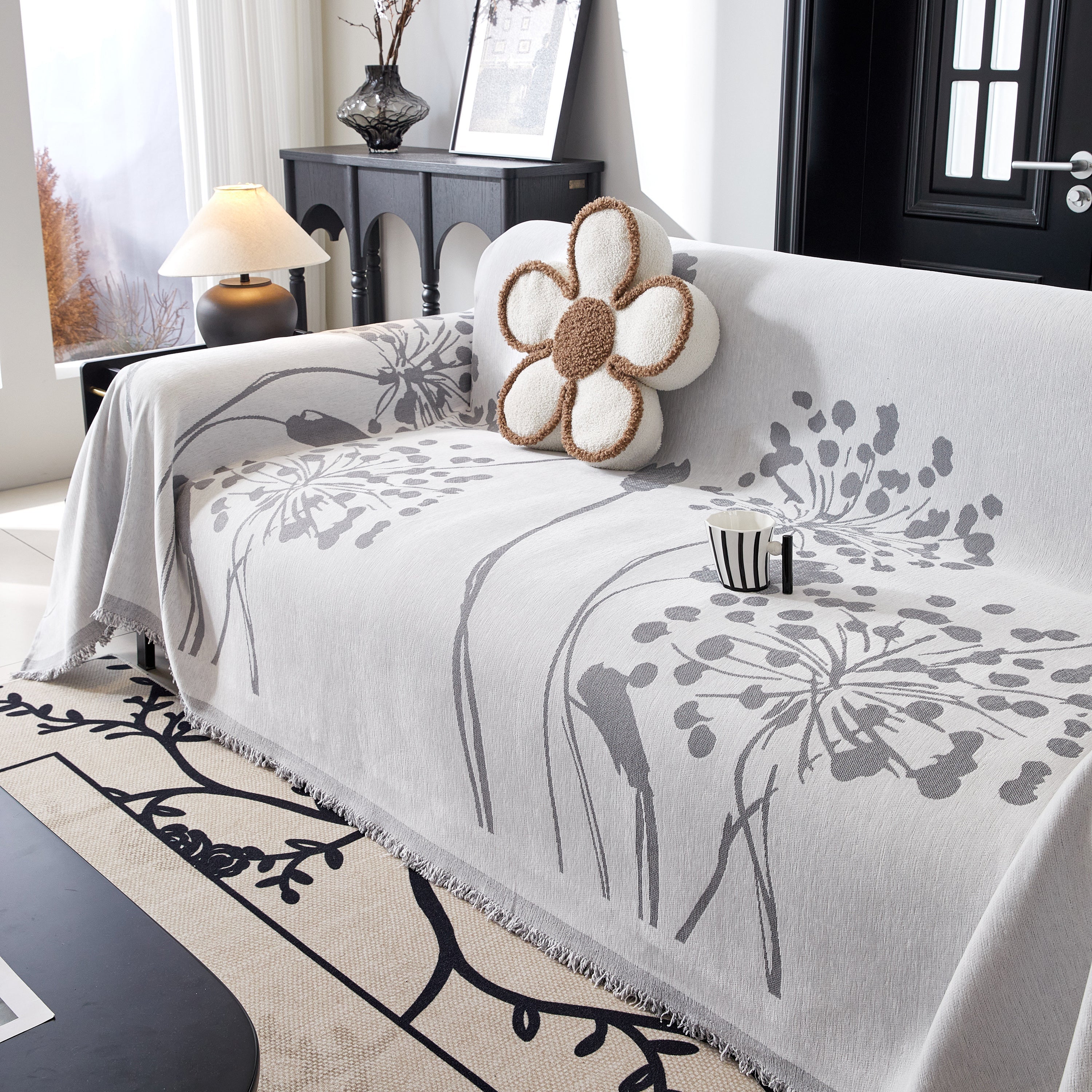 Dandelion Blanket Throw for Sofas Chenille Furniture Couch Cover, Couch Cushion Cover for Kids, Pets - Image 72