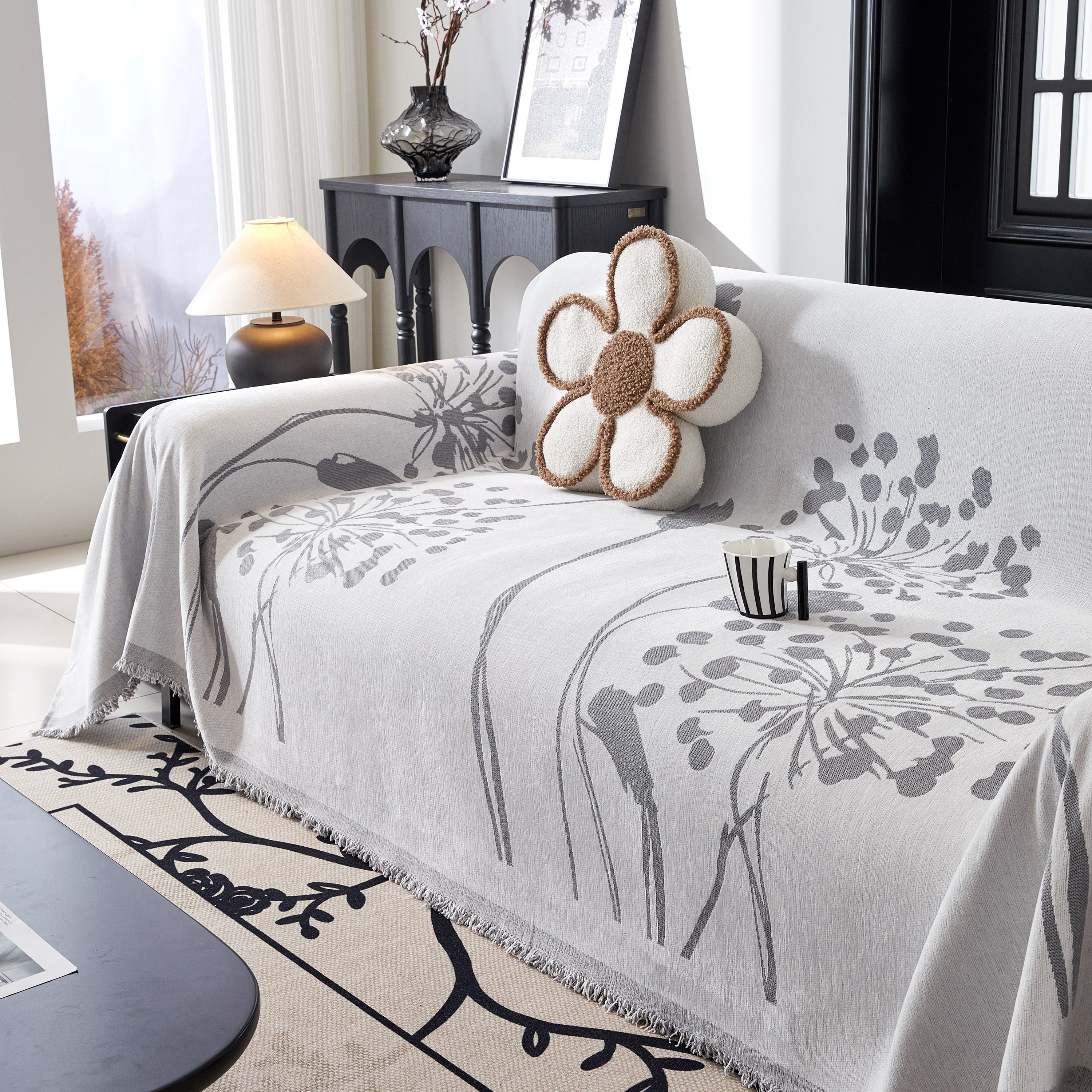 Dandelion Blanket Throw for Sofas Chenille Furniture Couch Cover, Couch Cushion Cover for Kids, Pets - Image 73