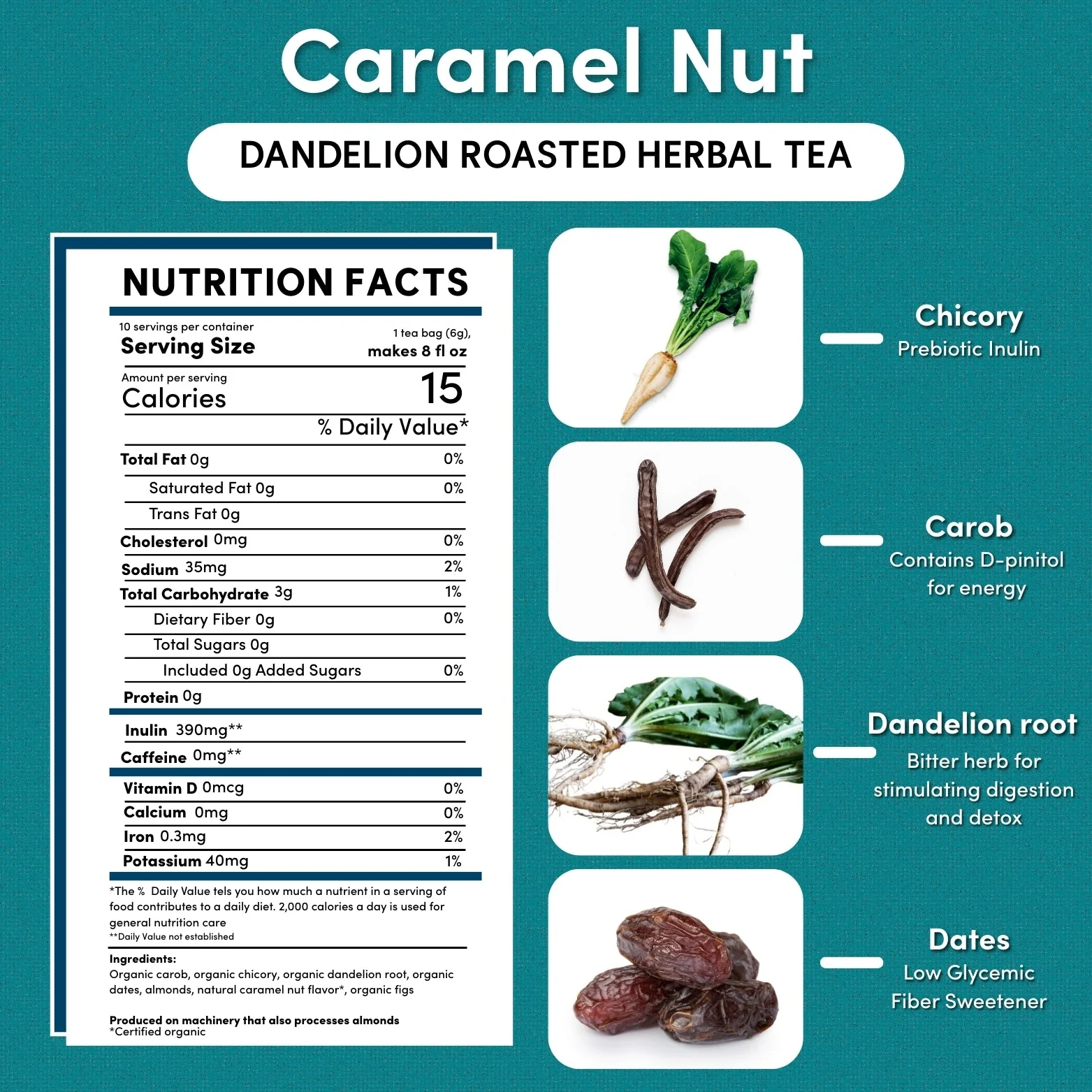 Dandelion Caramel Nut Roasted Herbal Tea - Image 6