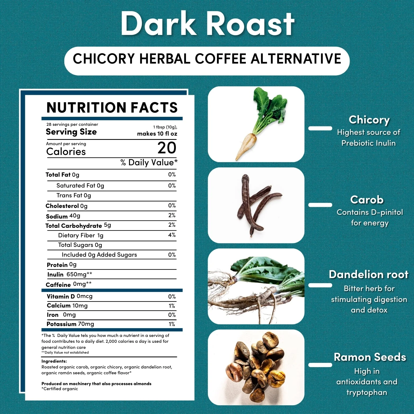 Dandelion Dark Roast Herbal Coffee - Image 7