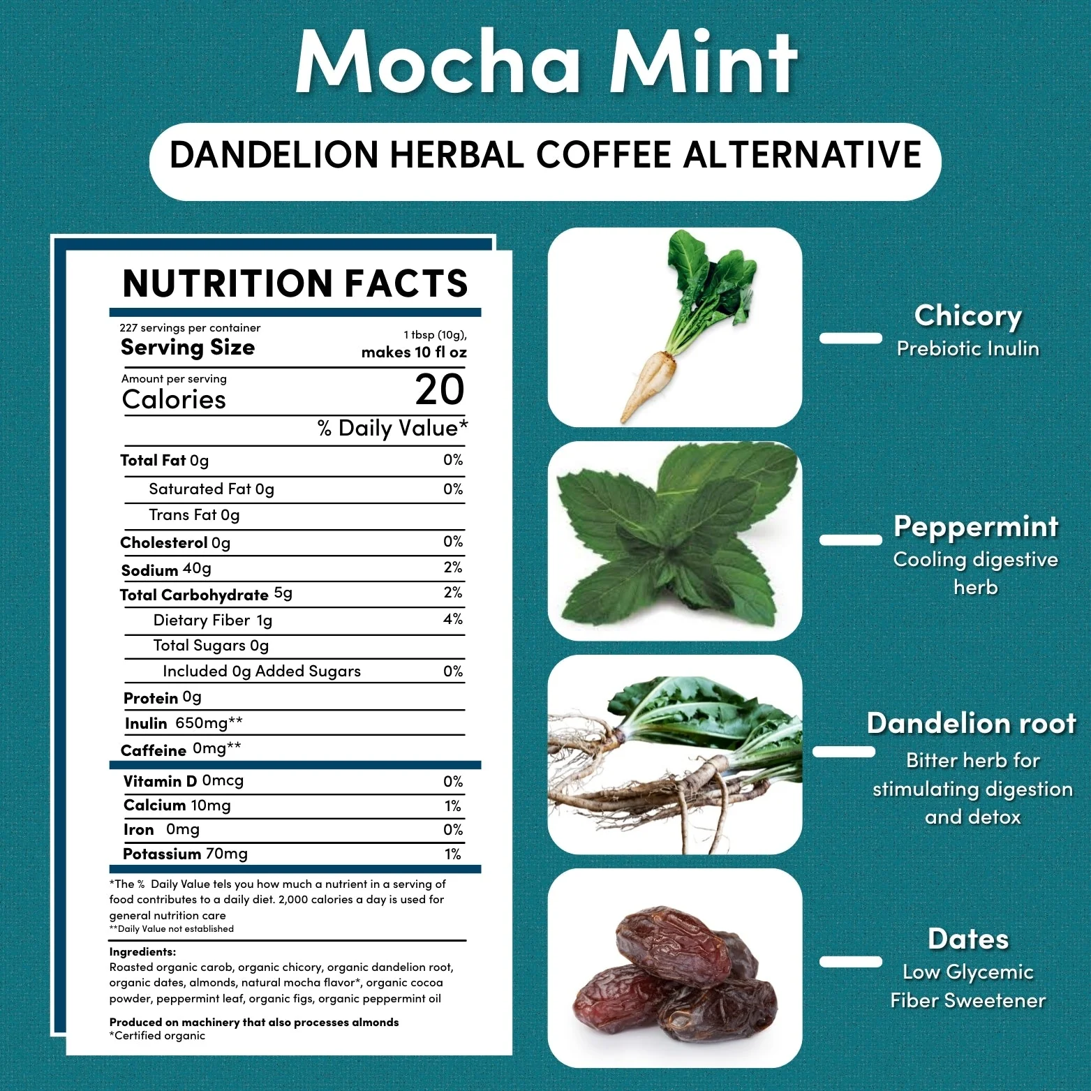 Dandelion Mocha Mint Herbal Coffee - Image 6