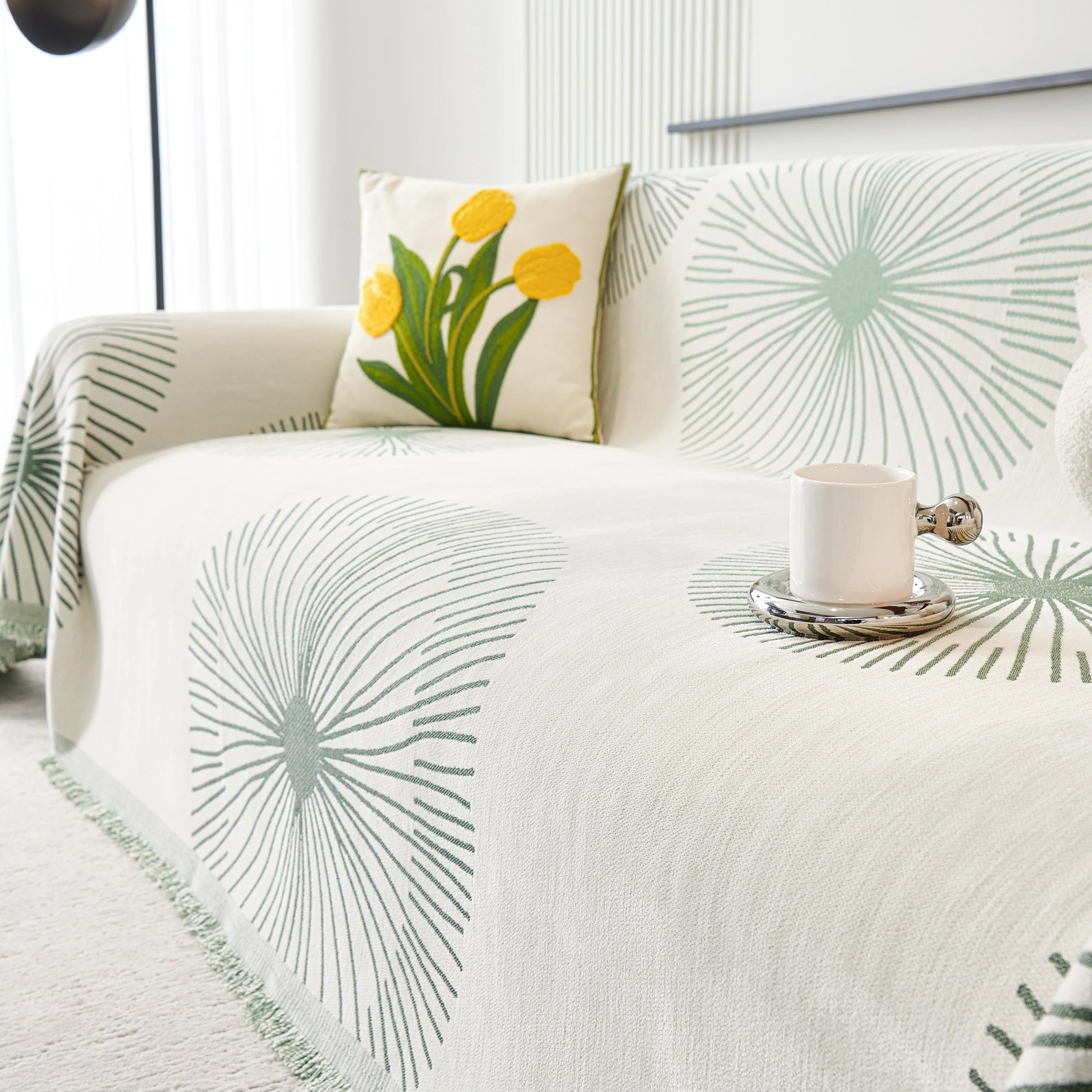 Dandelion Reversible Striped Couch Throw Cover for Living Room Pet Sofa Slipcovers Couch Protector - Image 17