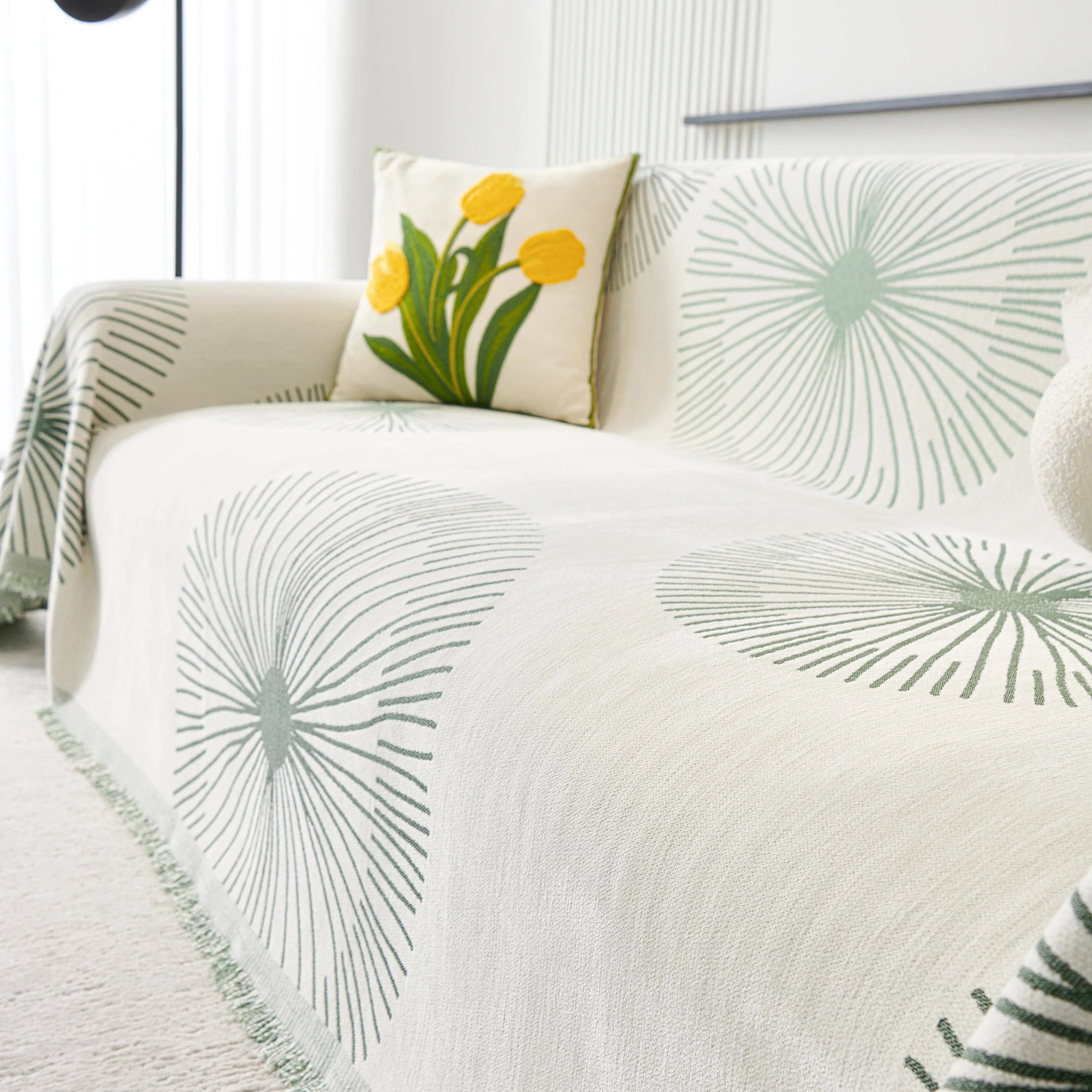 Dandelion Reversible Striped Couch Throw Cover for Living Room Pet Sofa Slipcovers Couch Protector - Image 18