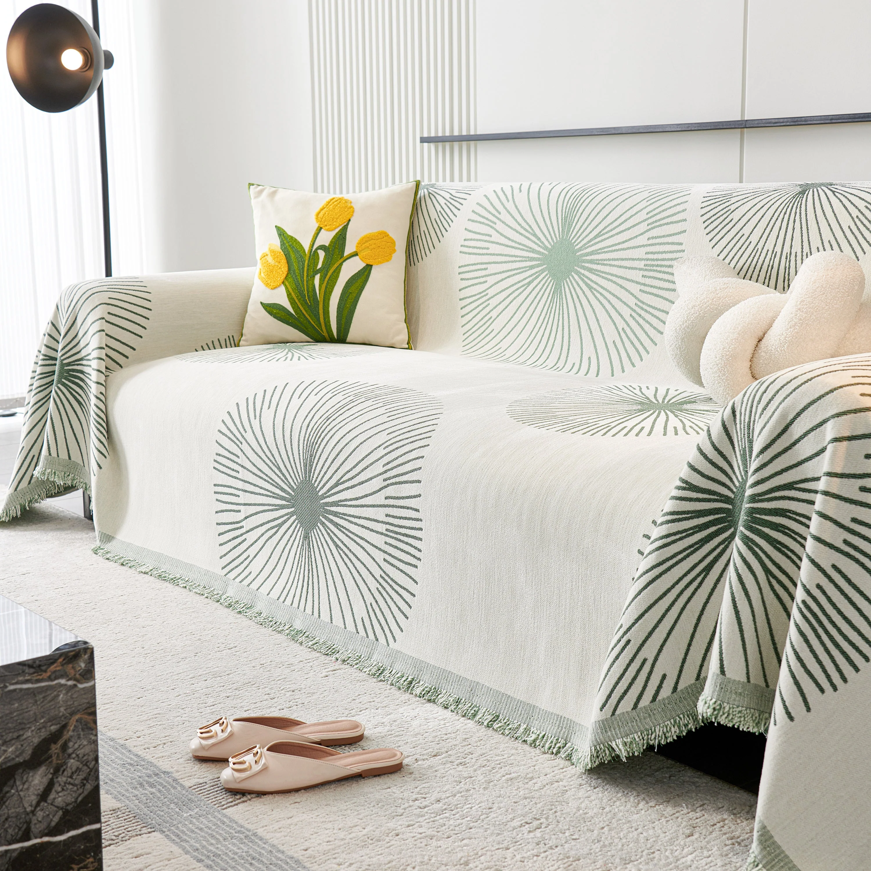 Dandelion Reversible Striped Couch Throw Cover for Living Room Pet Sofa Slipcovers Couch Protector - Image 20