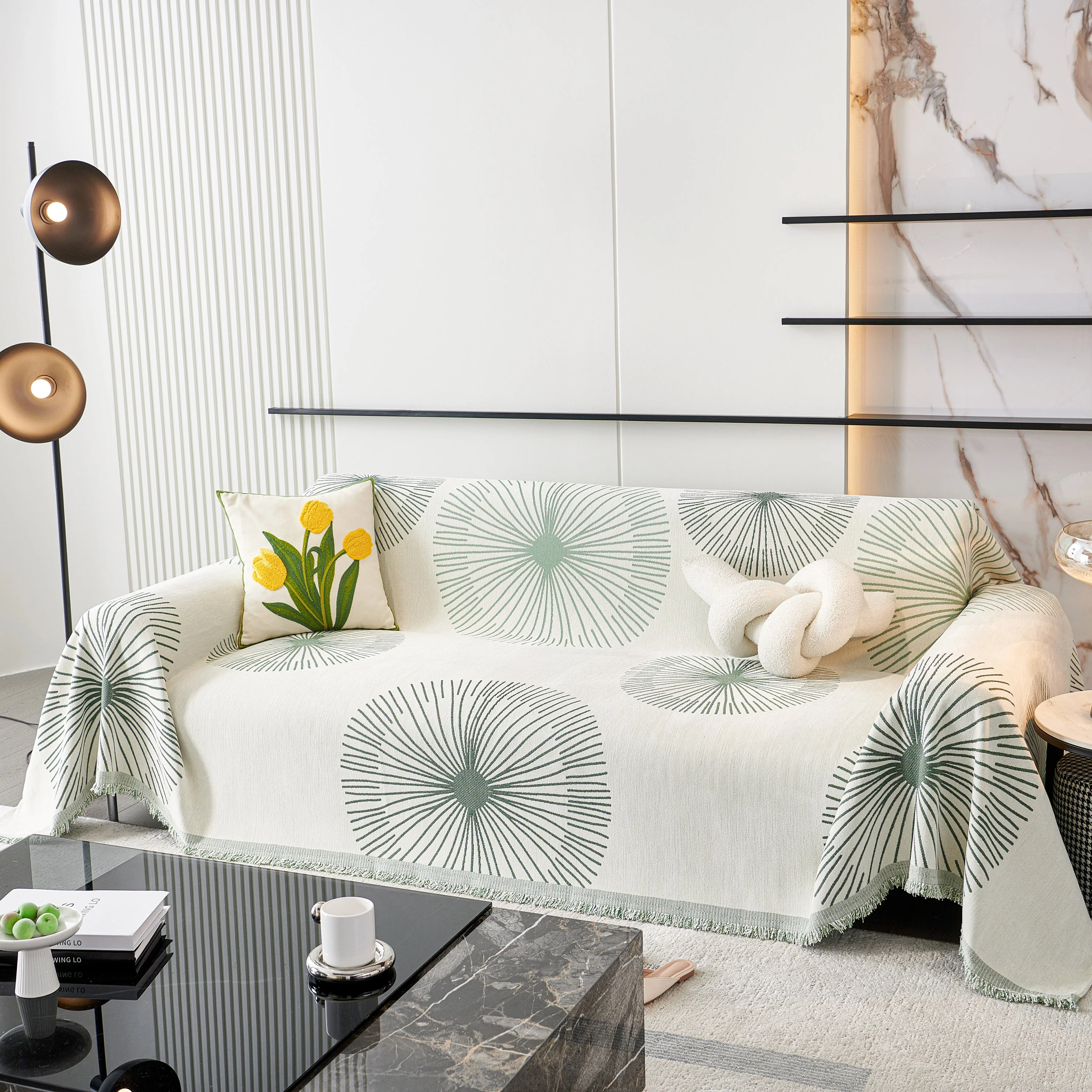 Dandelion Reversible Striped Couch Throw Cover for Living Room Pet Sofa Slipcovers Couch Protector - Image 22