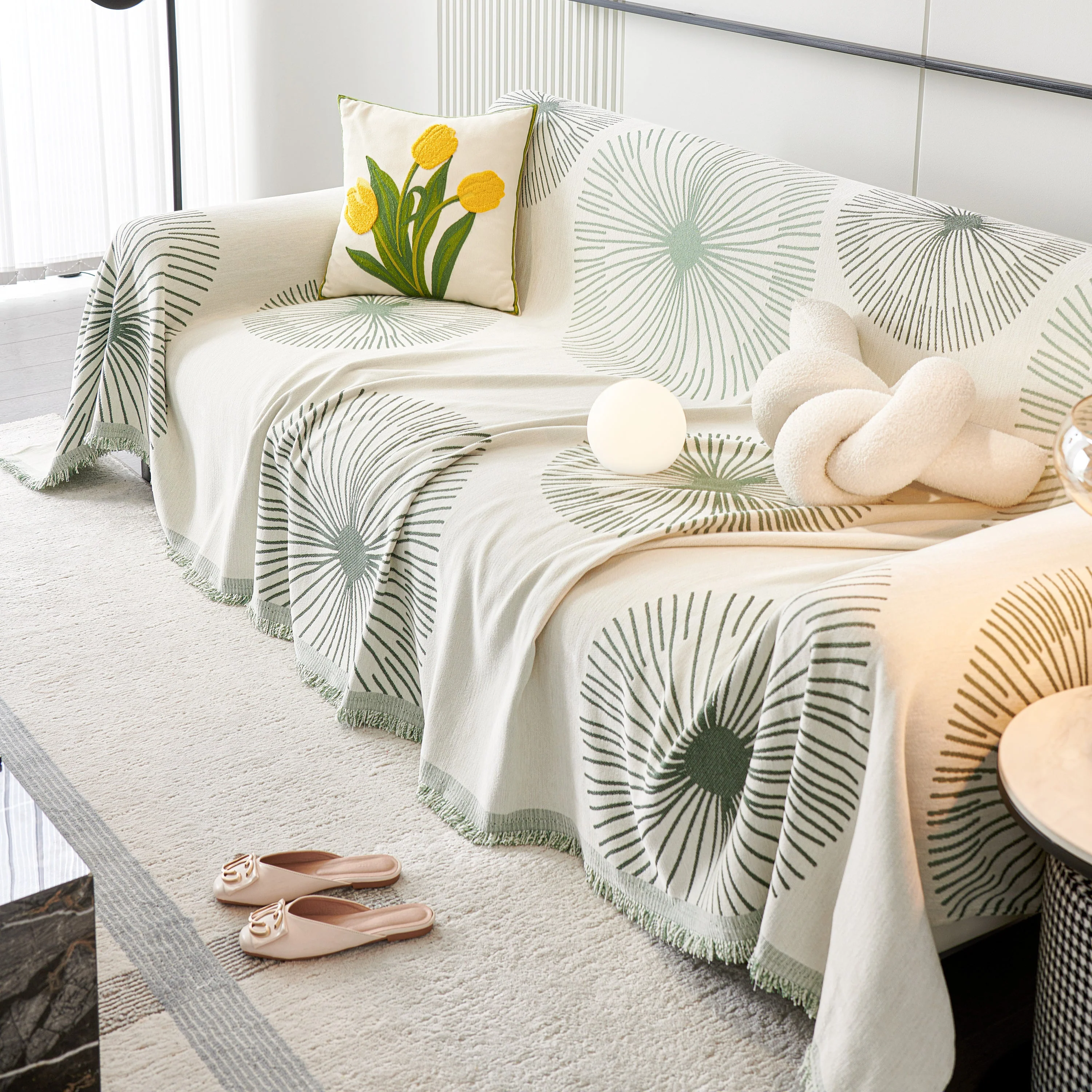 Dandelion Reversible Striped Couch Throw Cover for Living Room Pet Sofa Slipcovers Couch Protector - Image 24