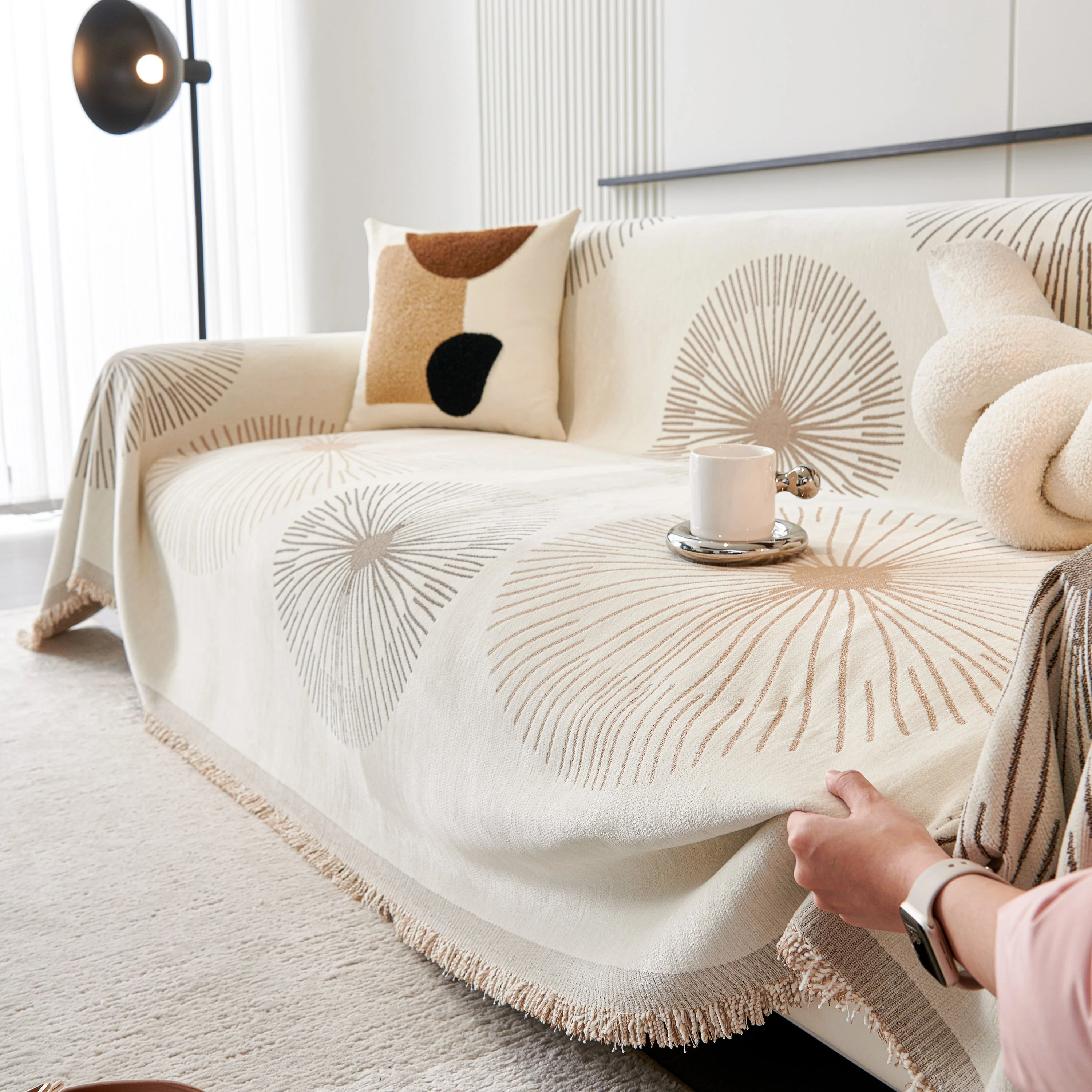 Dandelion Reversible Striped Couch Throw Cover for Living Room Pet Sofa Slipcovers Couch Protector - Image 31