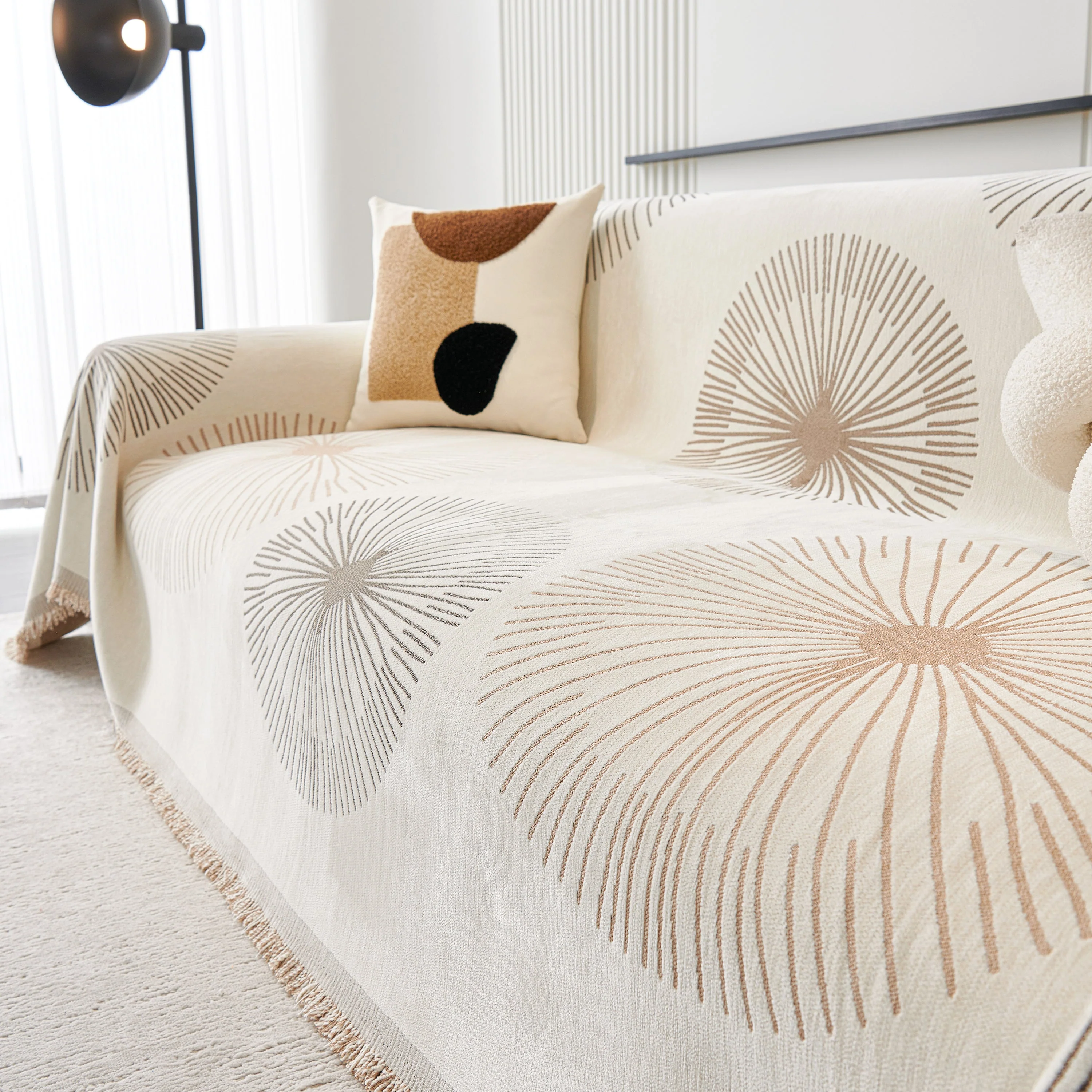 Dandelion Reversible Striped Couch Throw Cover for Living Room Pet Sofa Slipcovers Couch Protector - Image 34