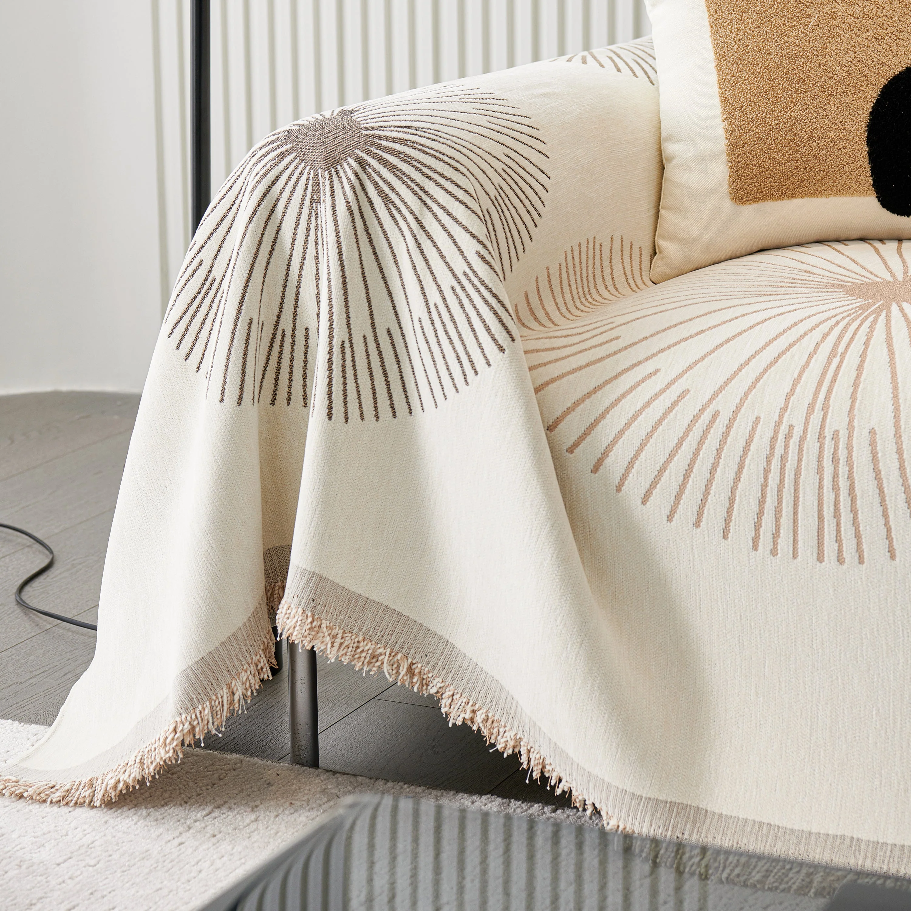 Dandelion Reversible Striped Couch Throw Cover for Living Room Pet Sofa Slipcovers Couch Protector - Image 45