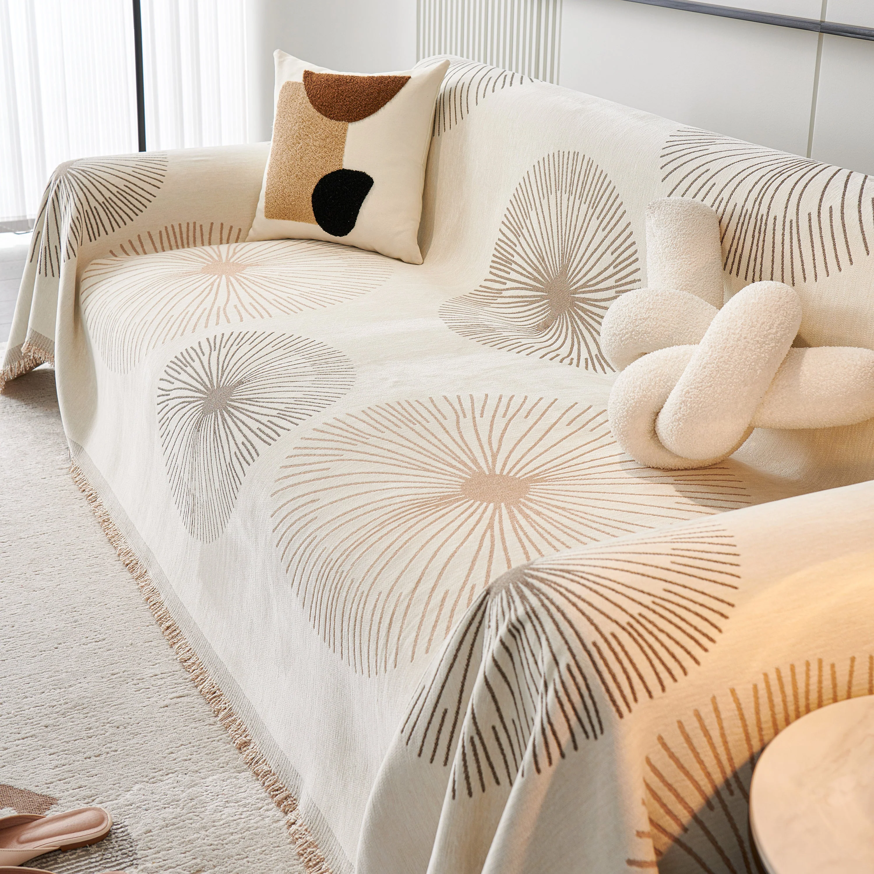 Dandelion Reversible Striped Couch Throw Cover for Living Room Pet Sofa Slipcovers Couch Protector - Image 51