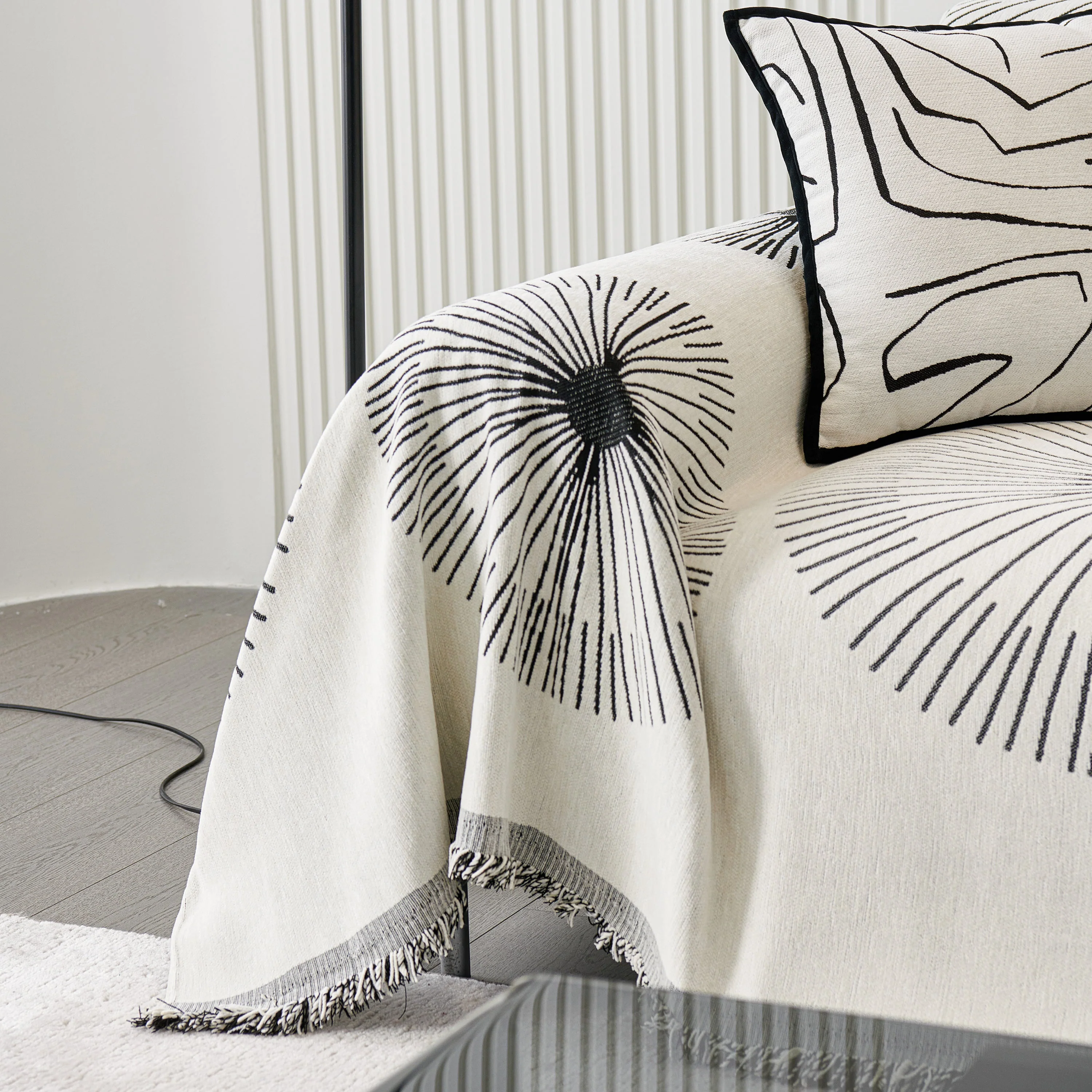 Dandelion Reversible Striped Couch Throw Cover for Living Room Pet Sofa Slipcovers Couch Protector - Image 61
