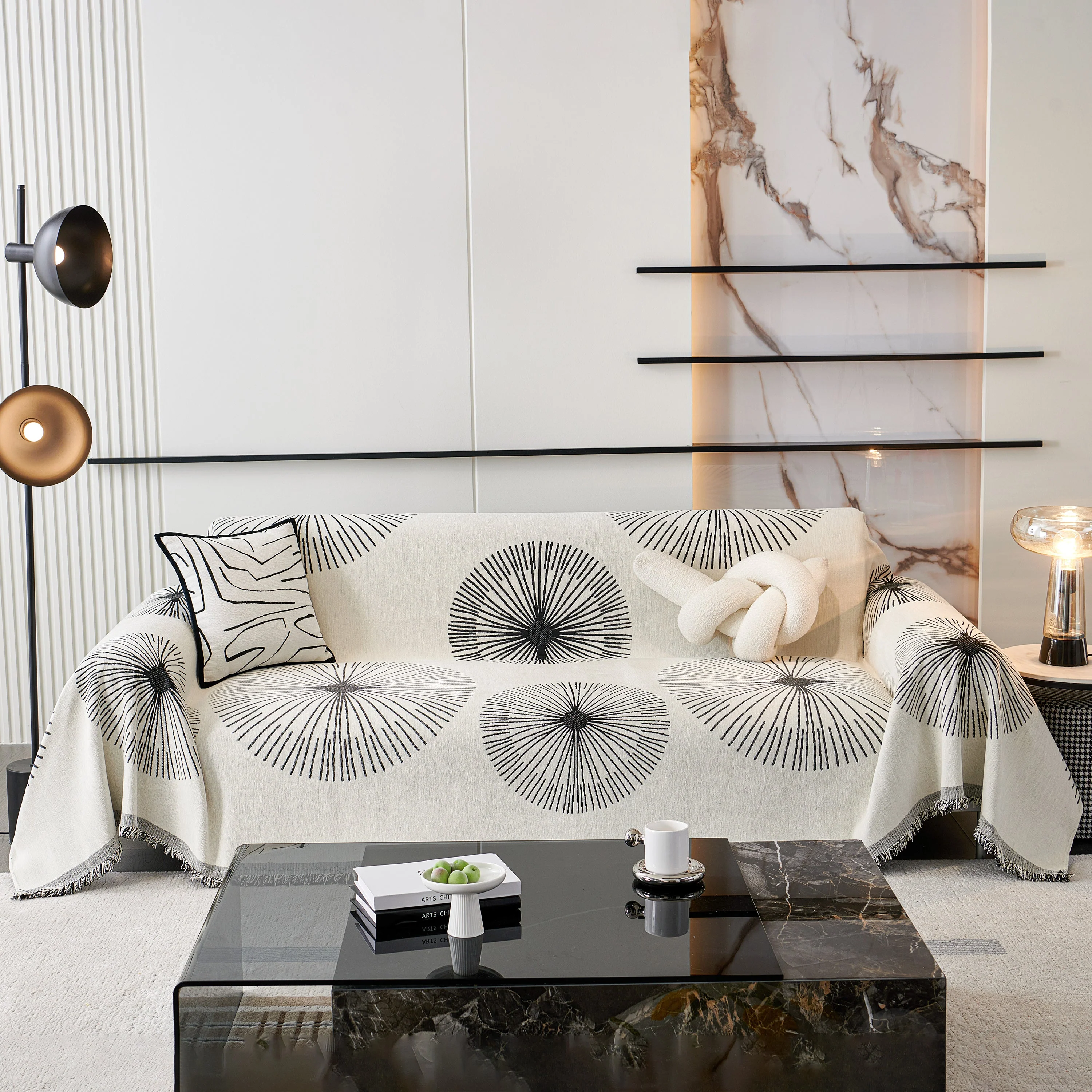 Dandelion Reversible Striped Couch Throw Cover for Living Room Pet Sofa Slipcovers Couch Protector - Image 69