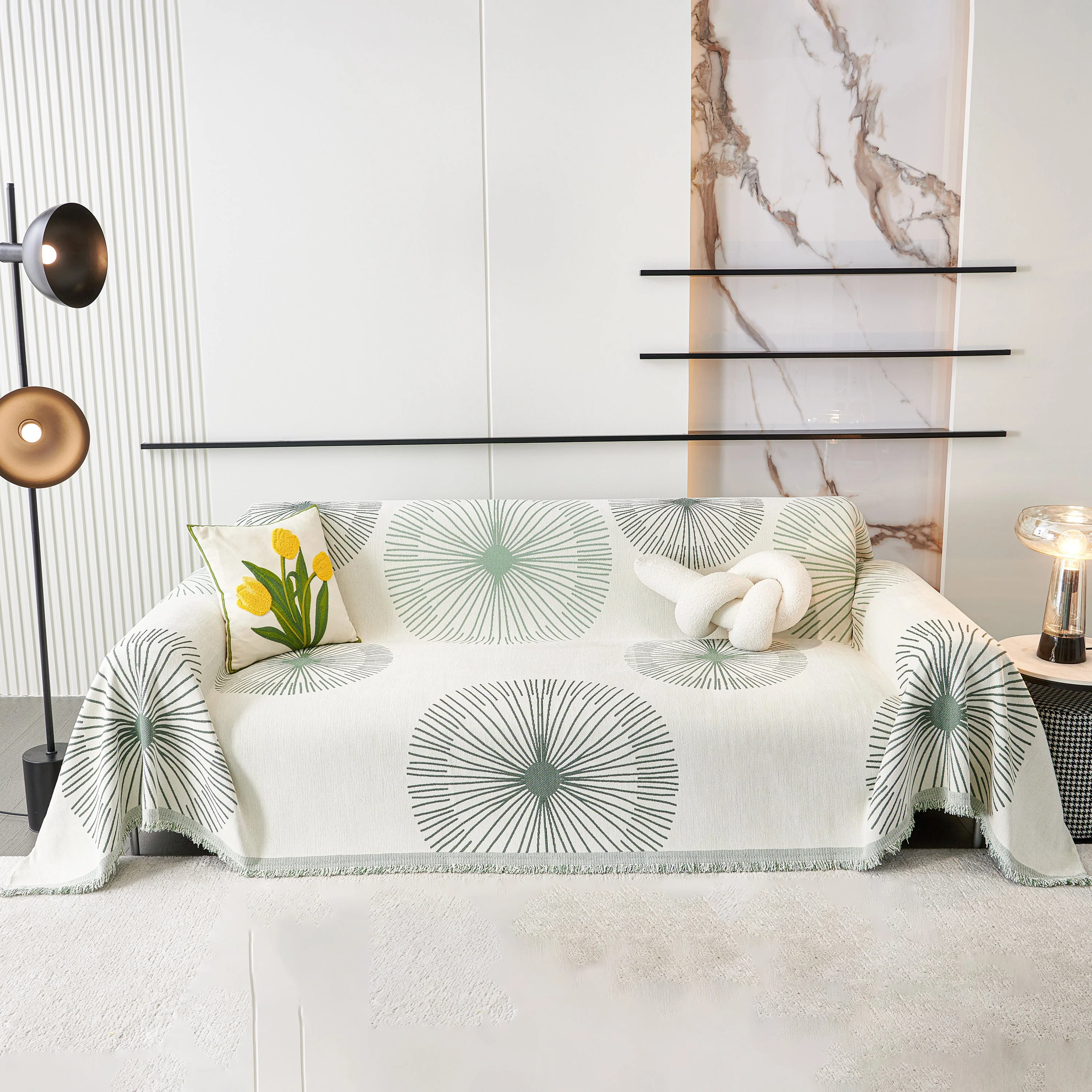 Dandelion Reversible Striped Couch Throw Cover for Living Room Pet Sofa Slipcovers Couch Protector - Image 7
