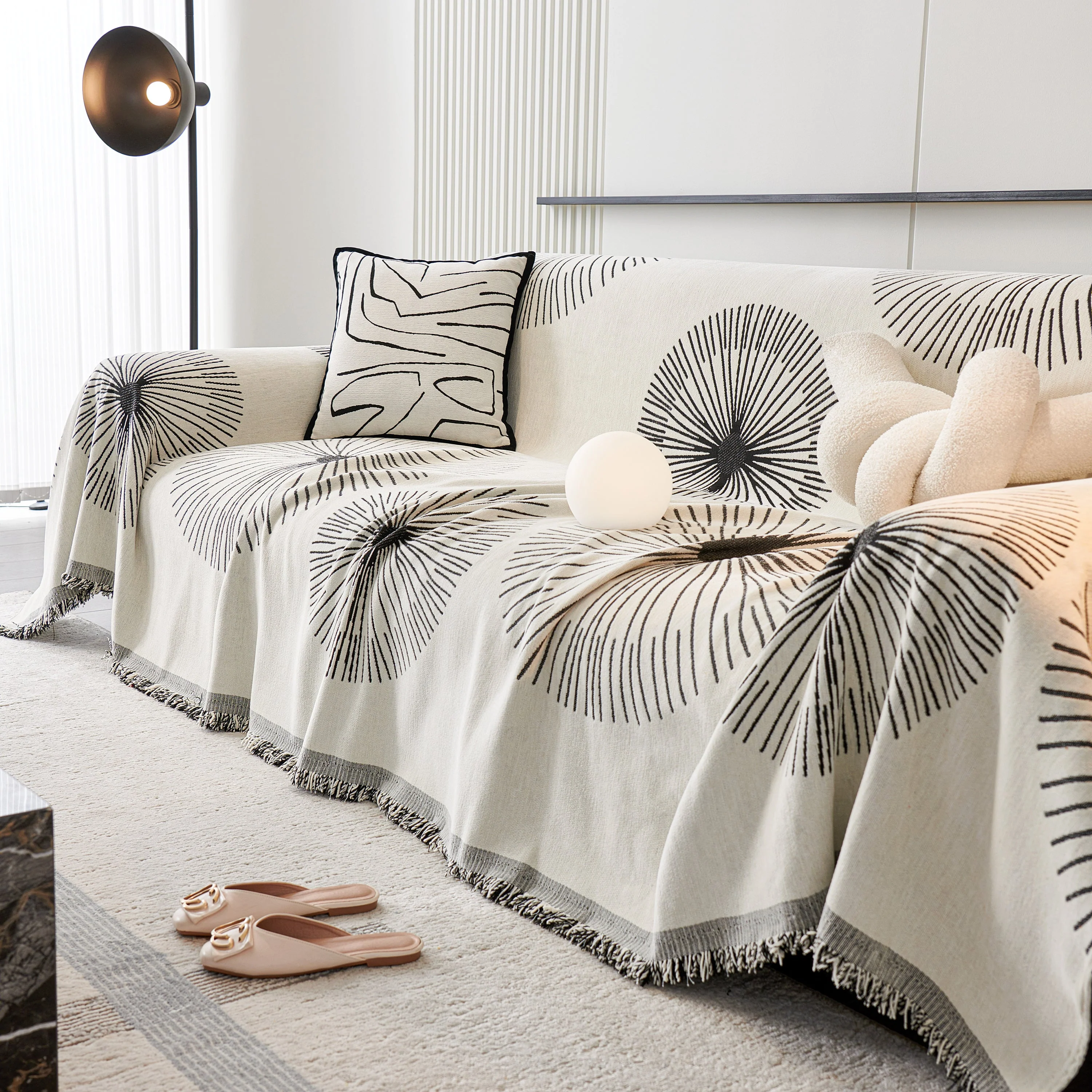 Dandelion Reversible Striped Couch Throw Cover for Living Room Pet Sofa Slipcovers Couch Protector - Image 70