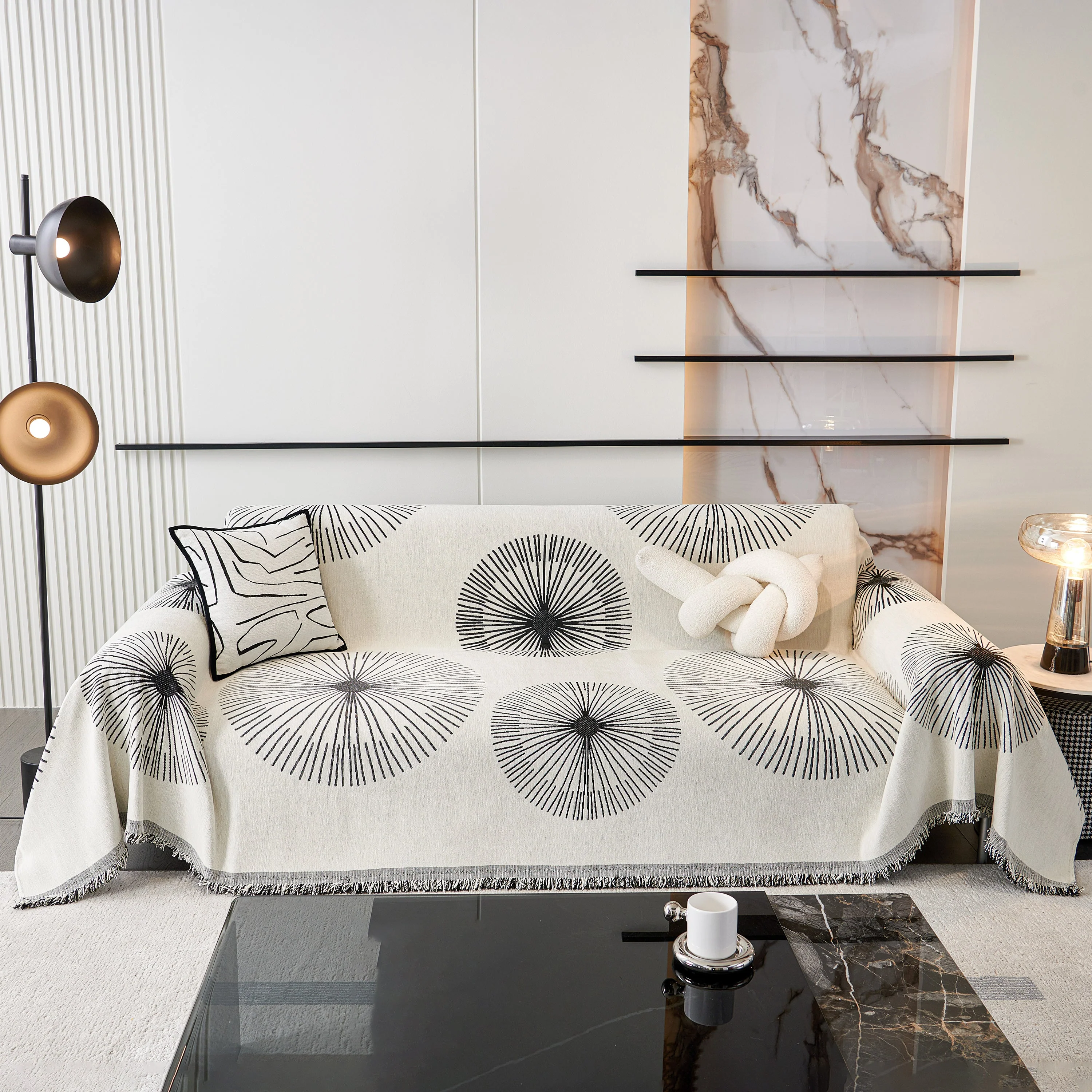 Dandelion Reversible Striped Couch Throw Cover for Living Room Pet Sofa Slipcovers Couch Protector - Image 71